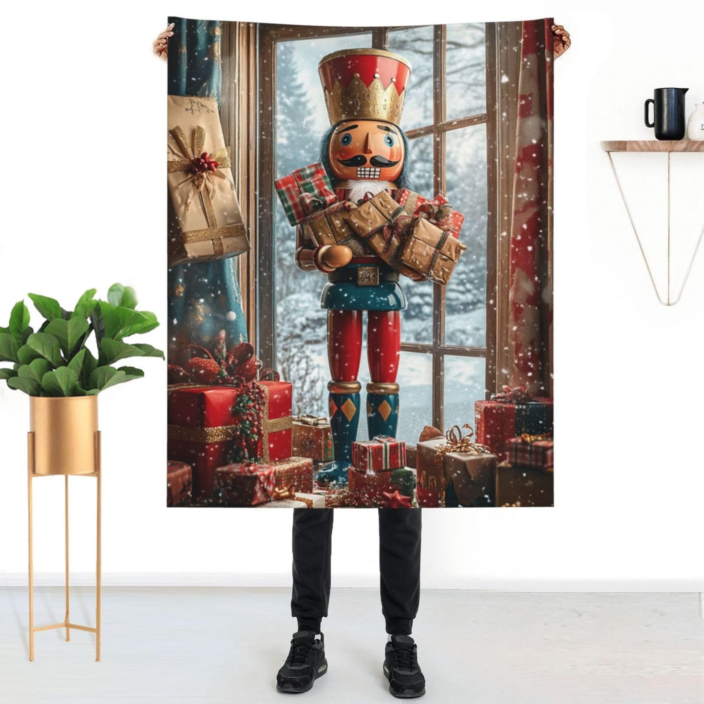 Cafemira Soft Fleece Blankets,Christmas Soldier Gift,Cozy Flannel Throw Blanket,Festival Decor,All Season,Lightweight Bedspread Coverlet,for Sofa,Camping,Office nap,Couch,Bed Topper,50x40 Inch