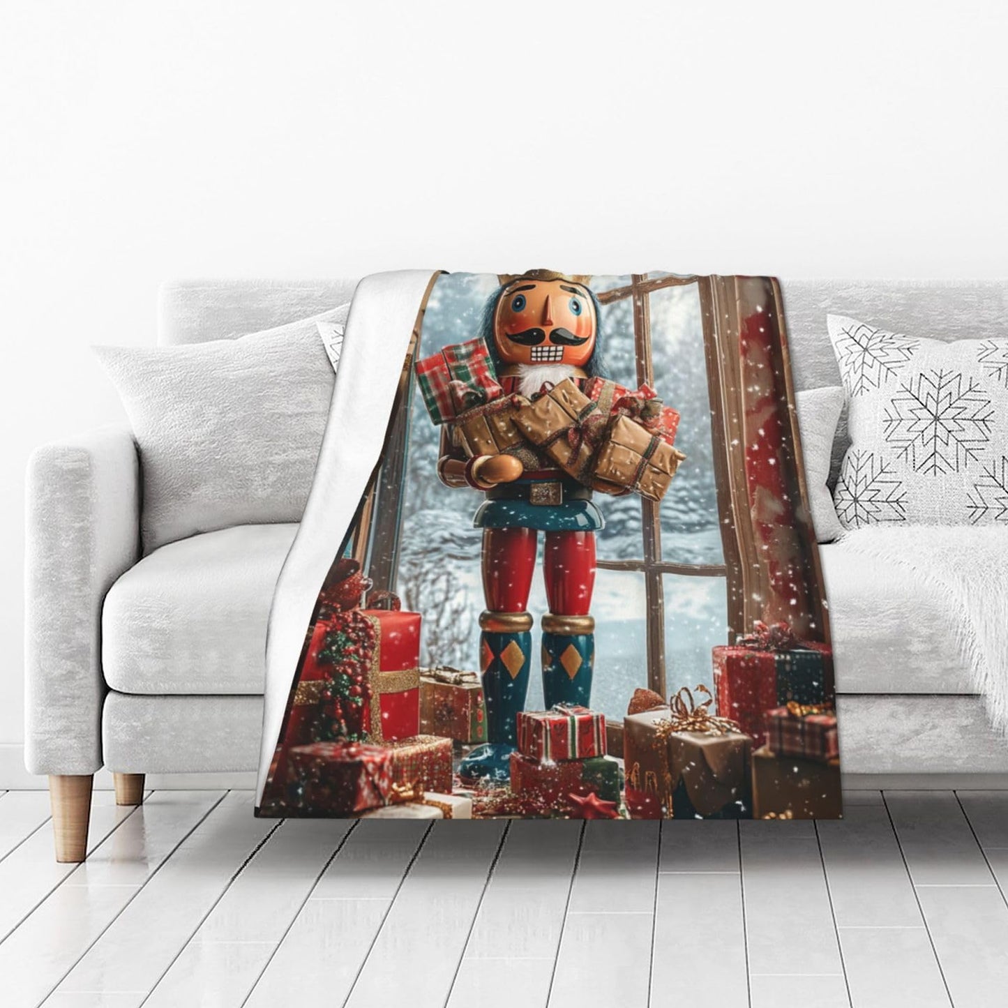 Cafemira Soft Fleece Blankets,Christmas Soldier Gift,Cozy Flannel Throw Blanket,Festival Decor,All Season,Lightweight Bedspread Coverlet,for Sofa,Camping,Office nap,Couch,Bed Topper,50x40 Inch