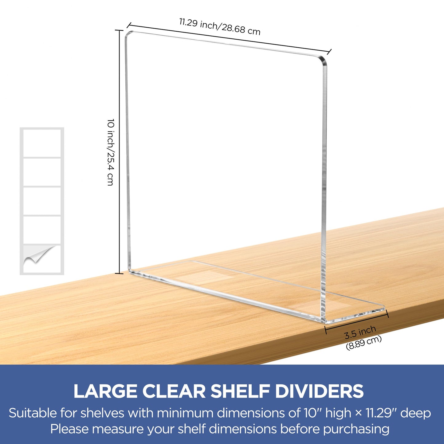 HBlife Acrylic Shelf Dividers for Closet Organization, 6 Pack Clear Sturdy Separate Closet Dividers for Shelves, Adjustable Purse Organizer for Sweater, Shirts, Handbags, Books in Bedroom and Kitchen