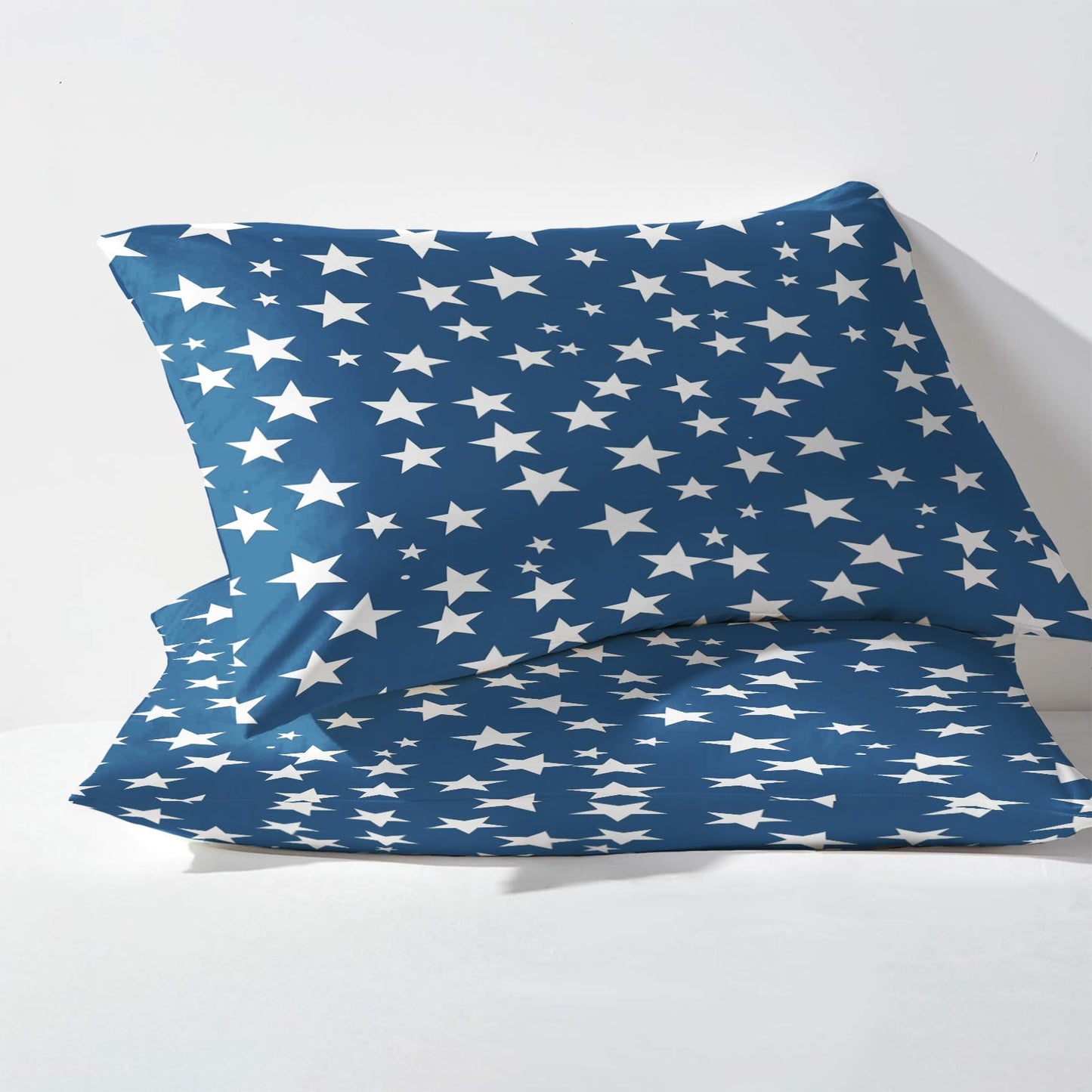 NOGAWA Cartoon Star Sheets Cal King, Kids Boys Blue Bed Sheets, Deep Pocket & Soft Microfiber Bedding Sheets & Pillowcases 4 Piece - Fitted Sheet & Flat Sheet & 2 Pillow Cases
