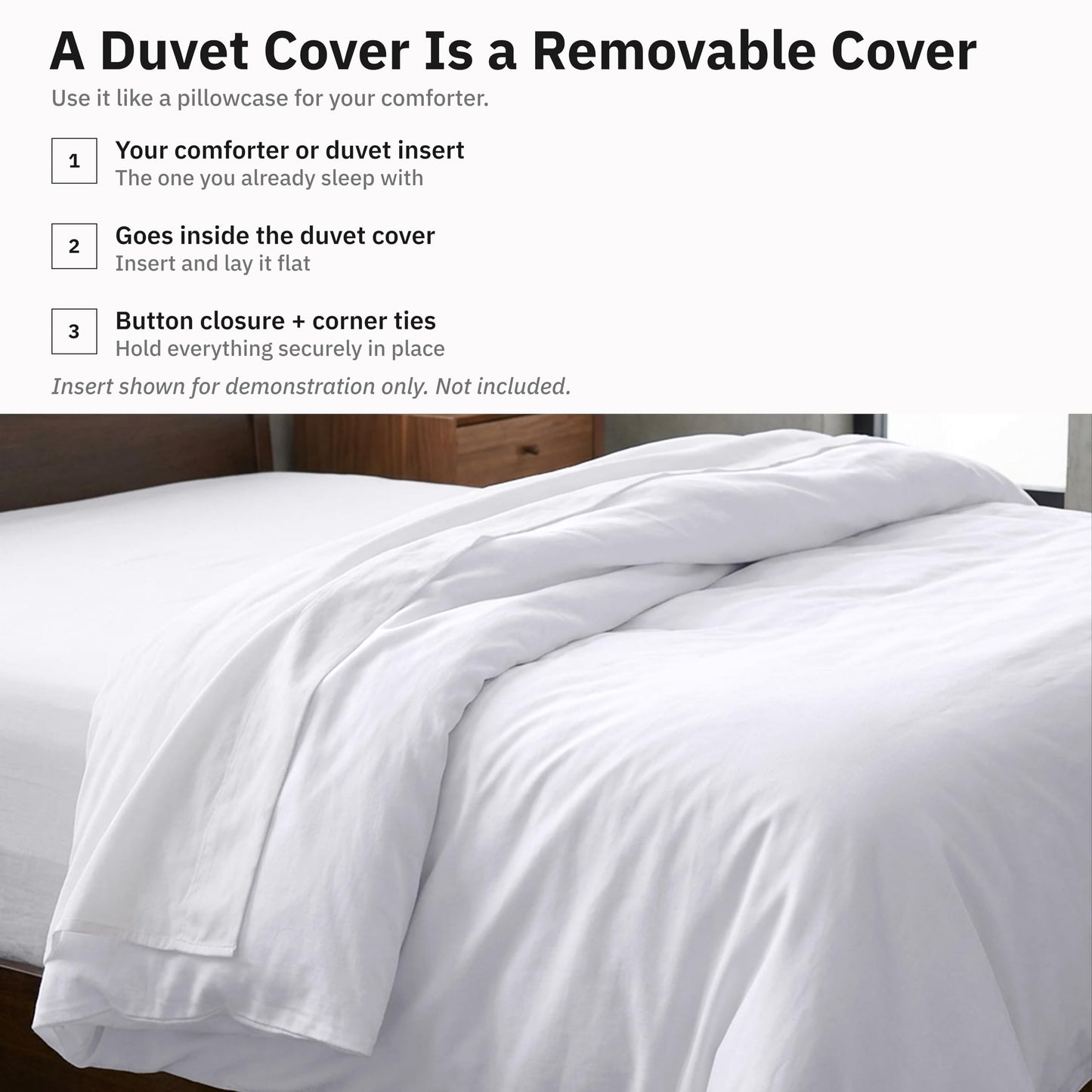 California Design Den Duvet Cover Queen Size/Full Size -Winner Good Housekeeping Best Bedding Awards 2025, 400 Thread Count Sateen, 100% Cotton Bedding Duvet Covers,Button Closure & Corner Ties -White