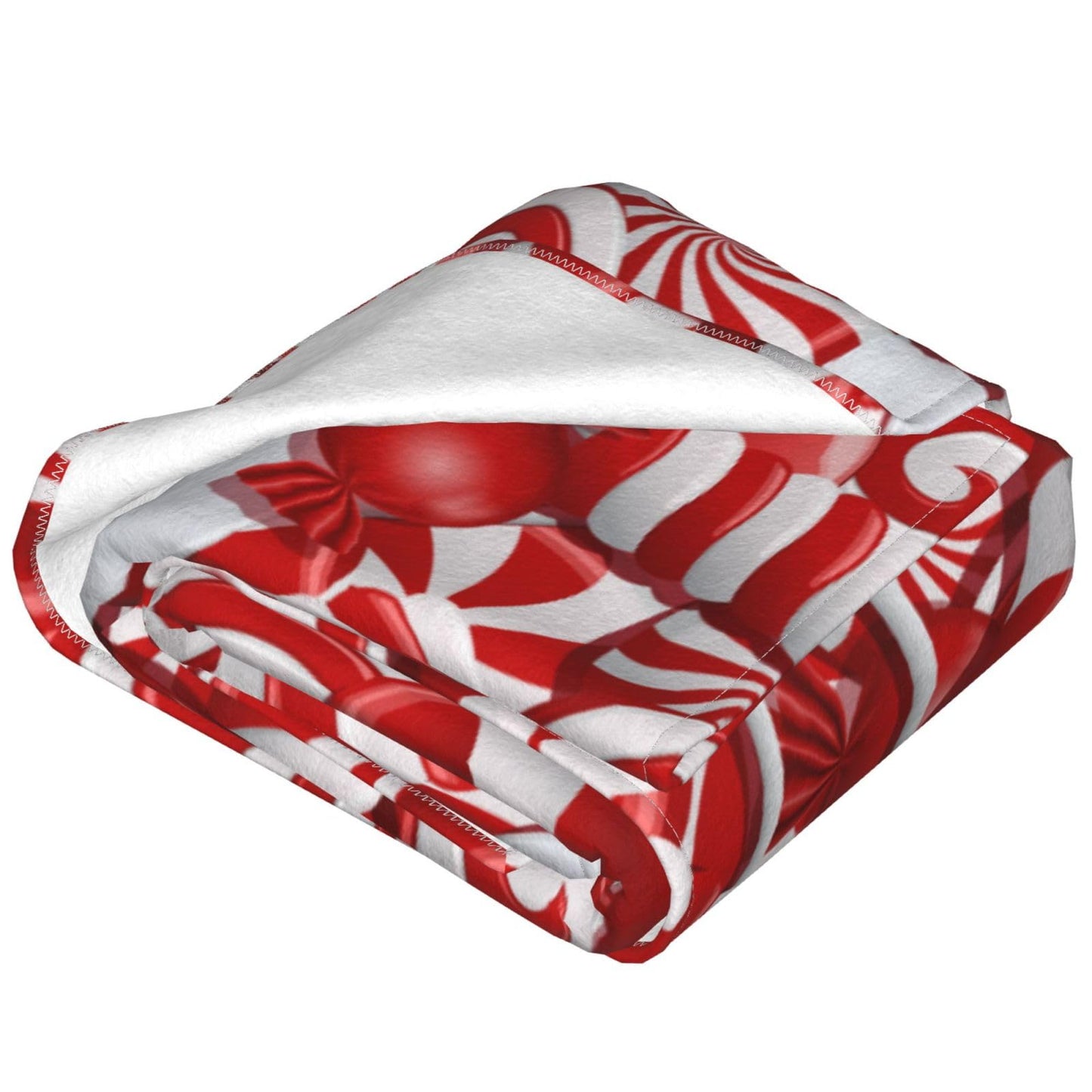 KUOAICY Christmas Swirl Candy Fleece Throw Blanket Red and White Sweet Xmas Soft Flannel Plush Lightweight Warm Cozy Blanket for Bed Couch Sofa Travel 50"X40"