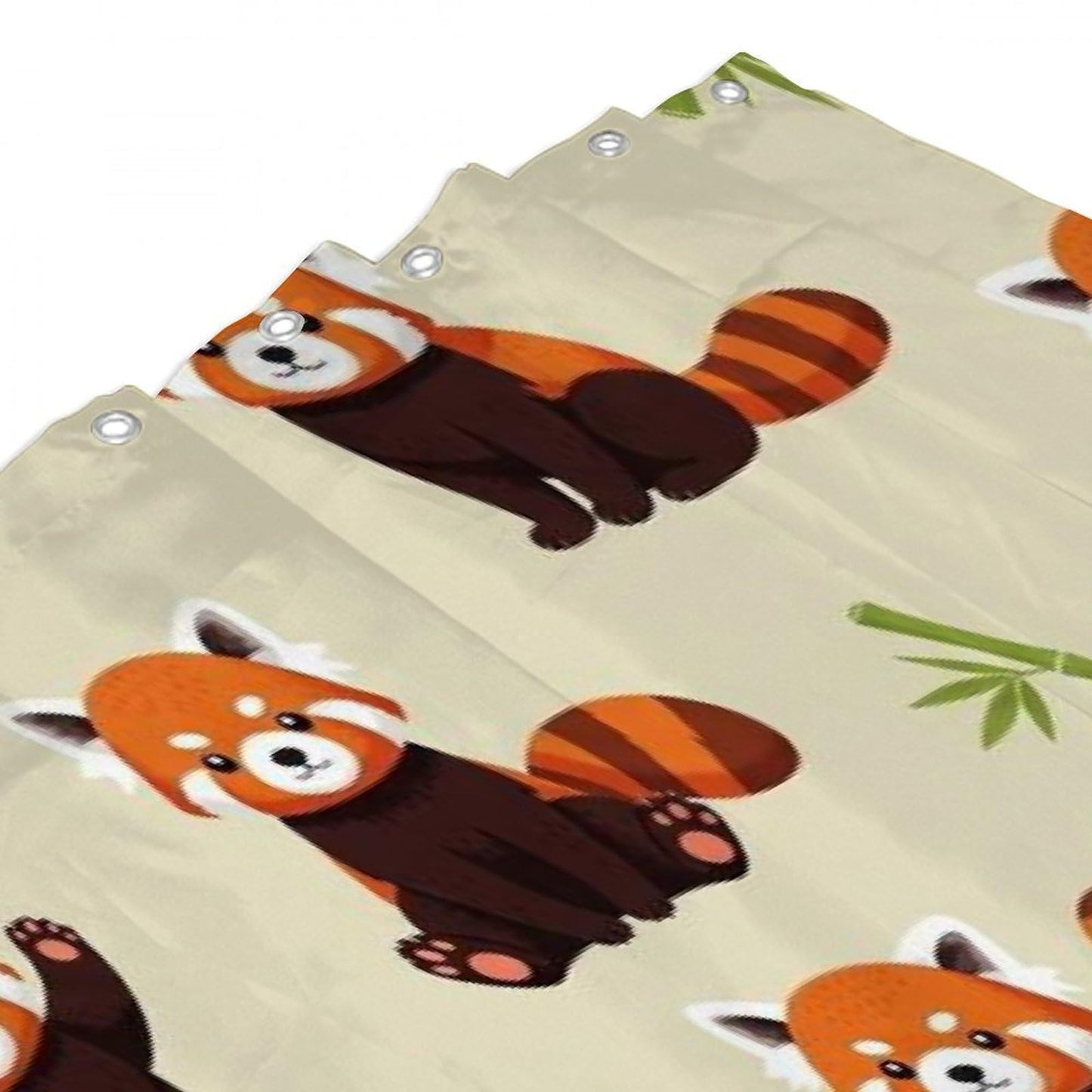 Meaudiwes Classic Bathroom Decoration Shower Curtain Set with Curtain Hooks Red Panda Art, 72"x 70"