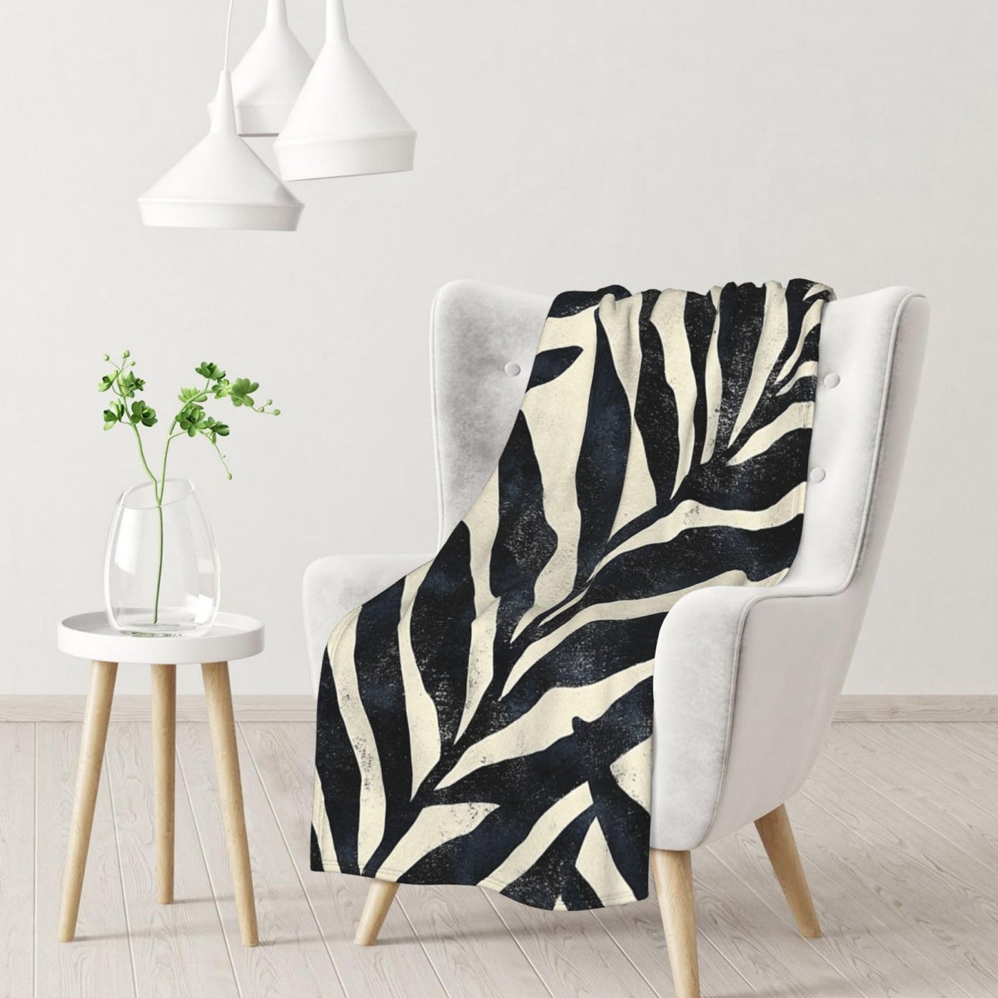 Cafemira Zebra Stripes Flannel Throw Blanket,Fleece Blankets for Room,Couch,Dorm,Camping,All Seasons,Lightweight & Comfortable,Easy to fold,Warm durables,Ideal for Bedroom or Dorm,40x30 Inch