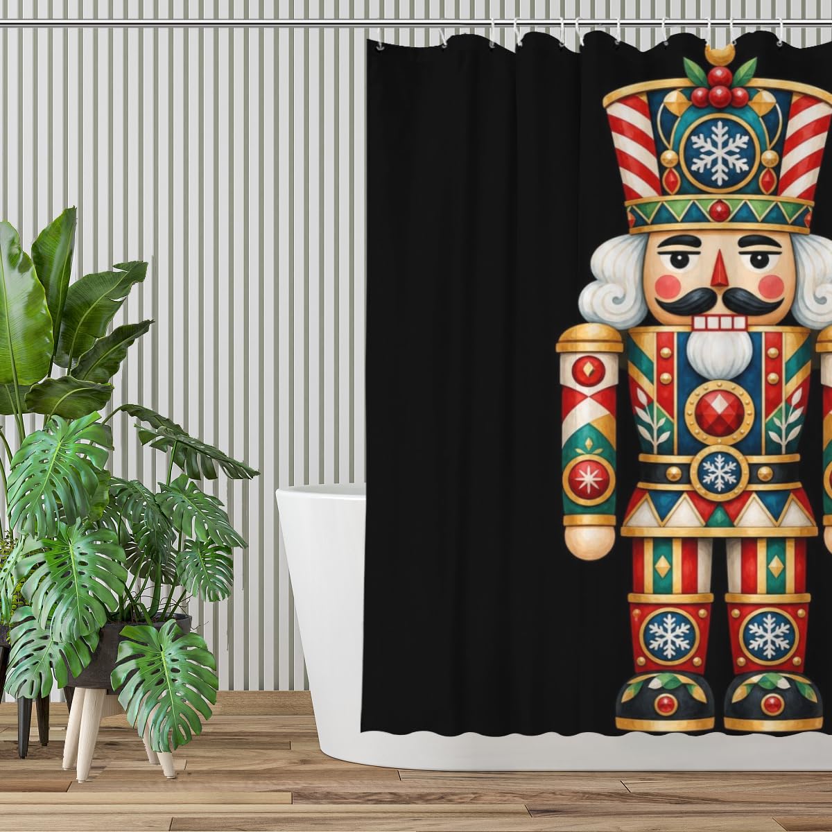 Youtoko Rose Floral Shower Curtain 72x72 Inch with 12 Hooks Polyester Decorative Bath Decor Bold Teal Pop Art Blocks Romantic Style for Powder Room