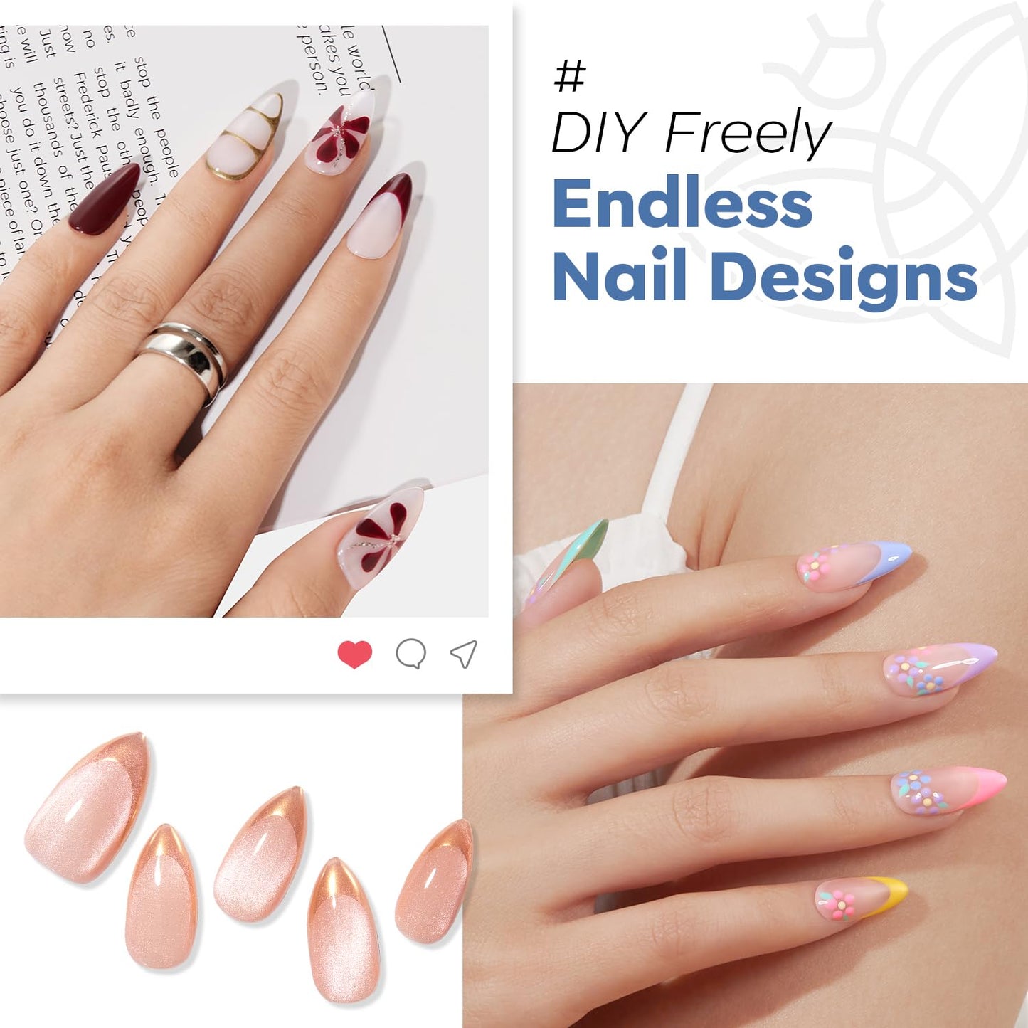 modelones Medium Almond Gel Nail Tips, 360pcs Pre-etched Clear Fake Nails Press On Full Cover Half Matte 15 Sizes Acrylic Gel Tips for Extension Salon