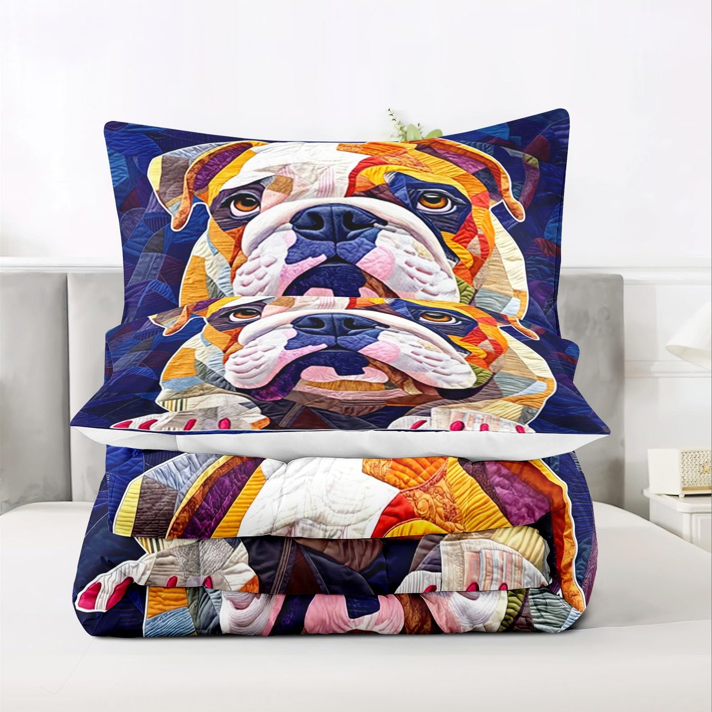 Raphus cucullatus Dog Print Comforter Set,Cartoon Dog Bedding Puppy Comforter Set Twin,Animal Print Twin Size Blue Bedding,Puppy Quilt Animal Print Home Decor