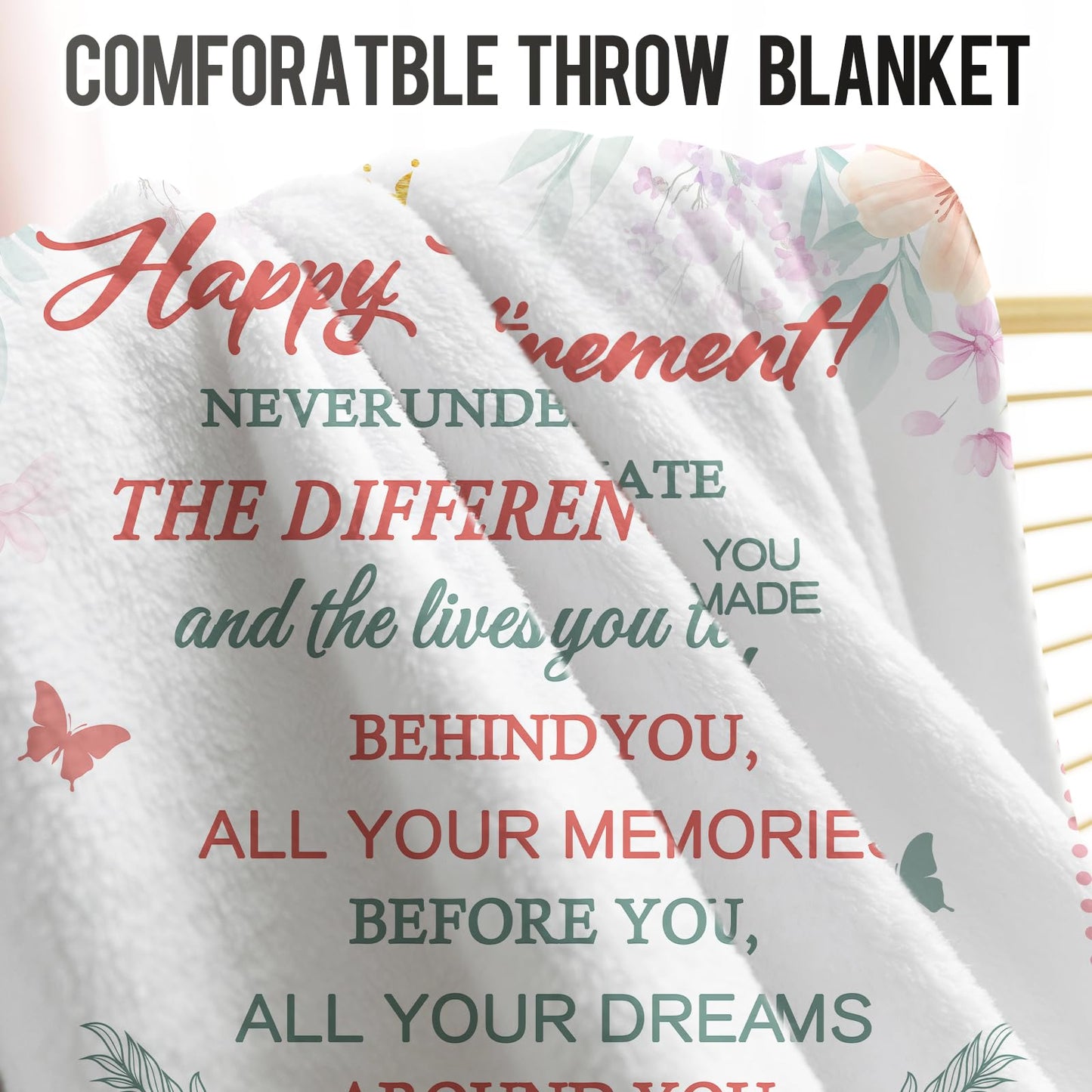 Levens 2025 Best Retirement Gifts for Women, Cozy 60"x50" Happy Retirement Blanket for Women - Perfect Goodbye Gift Idea for Coworkers, Bosses, Doctors, Teachers & Friends