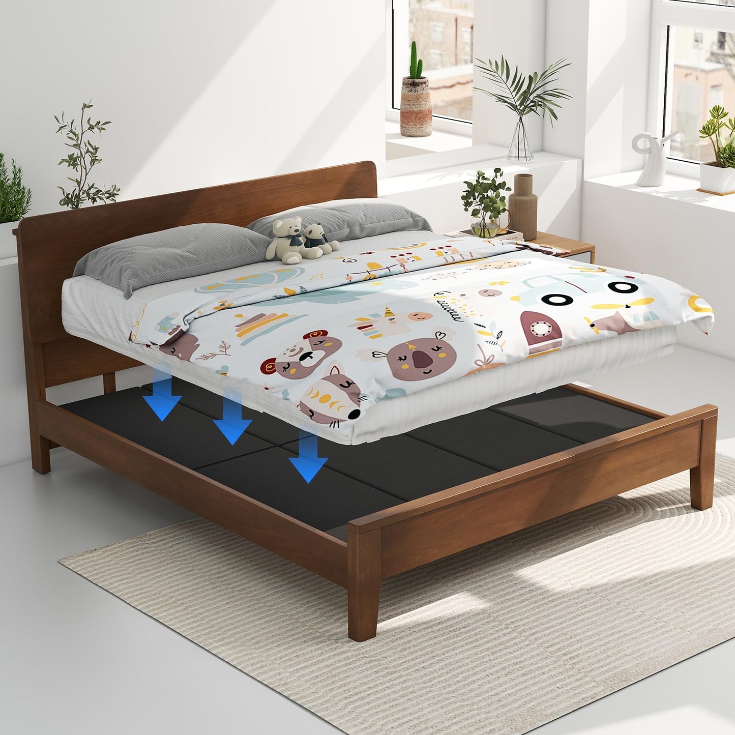 Rezant Heavy Duty Bunkie Board Full 54''x75'', Low Profile Anti-Sag Foundation, Breathable Non-Slip Support for Platform, Slatted & Bunk Beds