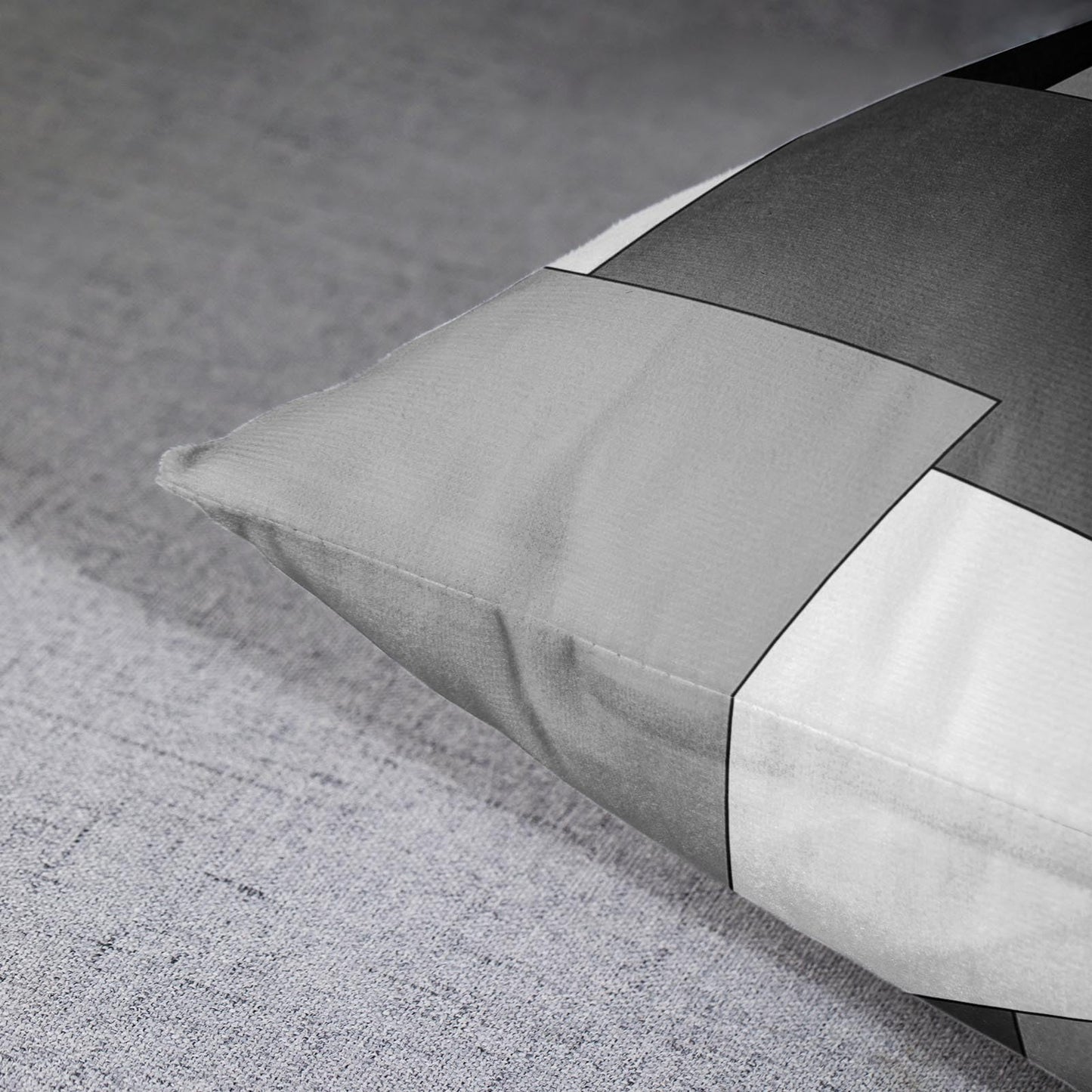 Emvency Set of 2 Grey Geometric Throw Pillow Cover Black Gray White Painting Abstract Checkered Design Decorative Pillow Case Modern Home Decor Standard Square 12x20 Inch Cushion Pillowcase