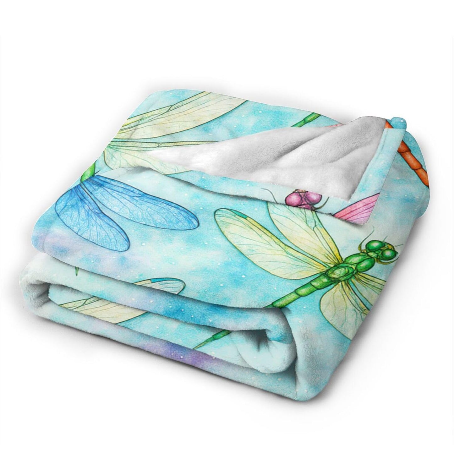 Dragonfly Blanket Dragonflies Theme Throw Blanket Soft Cozy Fleece Fuzzy Plush Flannel Blankets Gifts for Women Girls Adults Kids 50"X40"