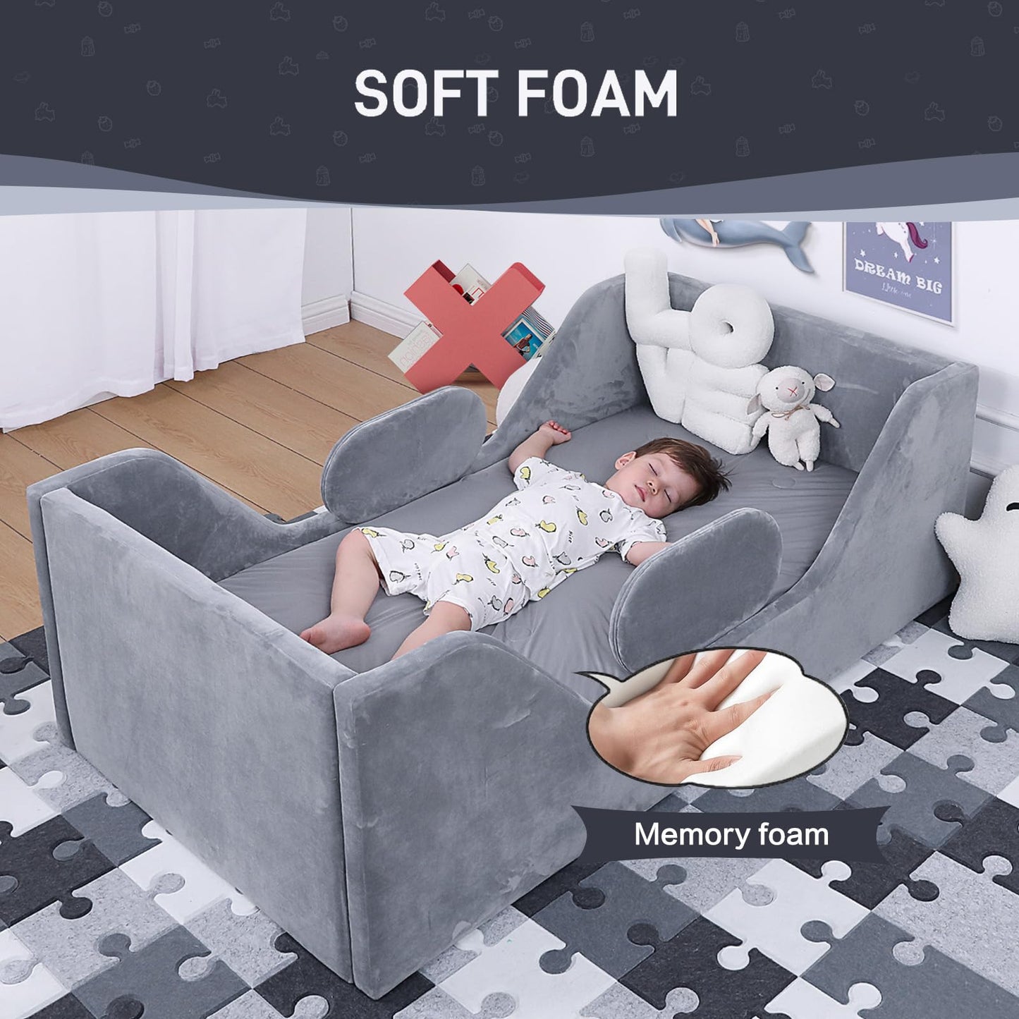 weeonekids Toddler Bed Mattress Child Bed Mattress for Kids Standard Crib Size Mattress, 100% Memory Foam (Mattress)