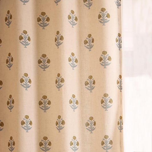 patdrea Designer French Linen Curtains Set of 2 Panels,53"x63"-Istana