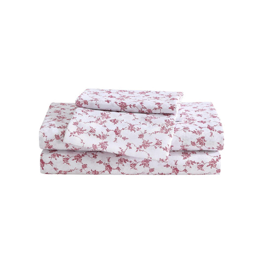 Betsey Johnson - Full Bed Sheets, Soft & Lightweight Bedding, Fade & Wrinkle Resistant (Floral Toile Pink, Full)