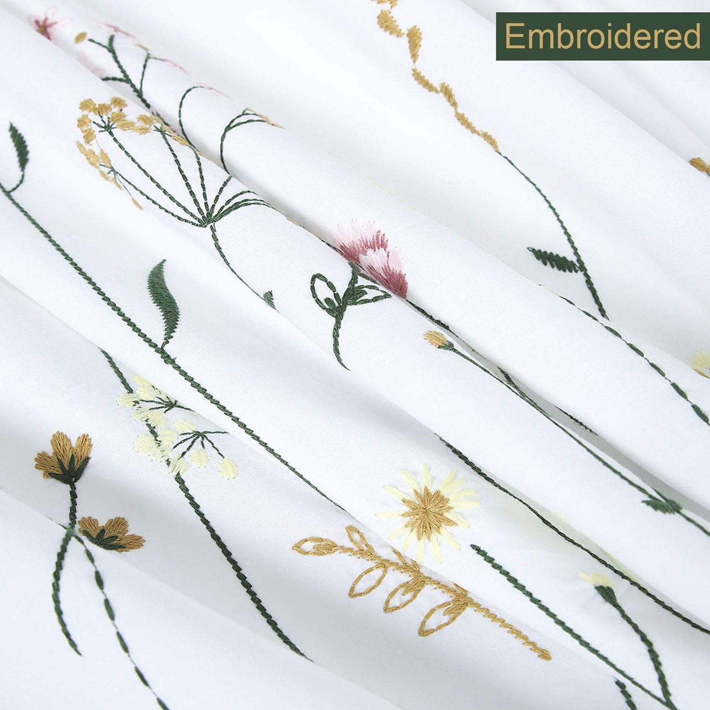 YINFUNG Cotton Duvet Cover Set White King Floral Embroidered Flower Spring Flowered Elegant Pink French Country Girls Coquette Pretty Botanical Bedding Set Comforter Cover