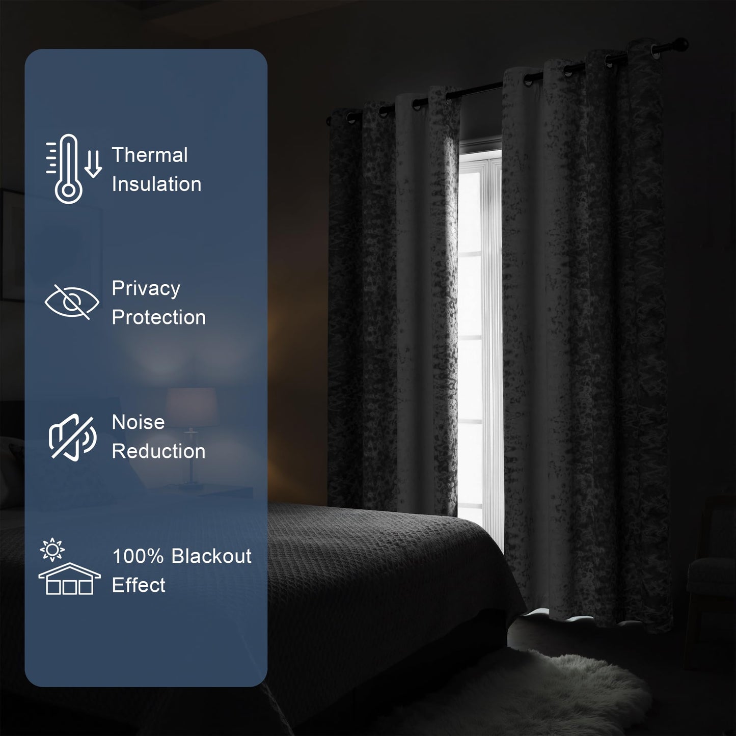 PONY DANCE Black and White Blackout Curtains 84 Inches Long for Living Room, Modern Thermal Insulated Window Drapes for Bedroom/Youth Dorm/Nursery, Ombre Gaming Curtains, 2 Panels Set, 52″W x 84″L