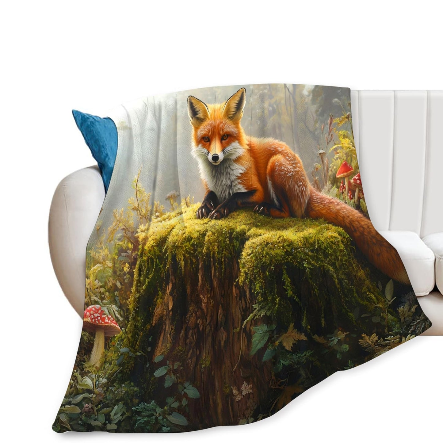 Tijuboni Fox Throw Blanket Fox Gifts for Girls Boys Women Men Kids Adults Soft Flannel Fleece Blanket for Couch Sofa Bed Home Decor 40"x50"
