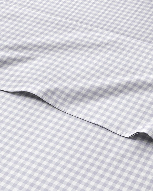 Grey Gingham Sheets - 1 Flat & 1 Fitted Sheet & 2 Pillowcases w/ Deep Pockets - Grid, Plaid, Checkered Pattern Bed Set - Wrinkle & Fade Resistant - Ultra-Soft, Breathable and Cooling - Full Size