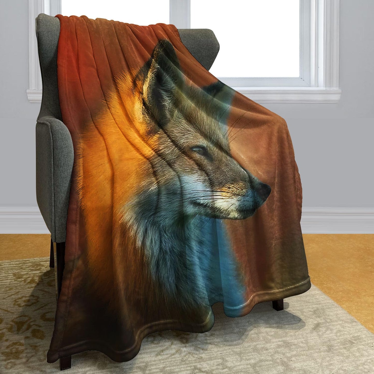 Rstick Red Fox Blanket Beautiful Animal Fleece Blanket Soft Fuzzy Plush Throw Blankets for Couch Bed 60"x80"