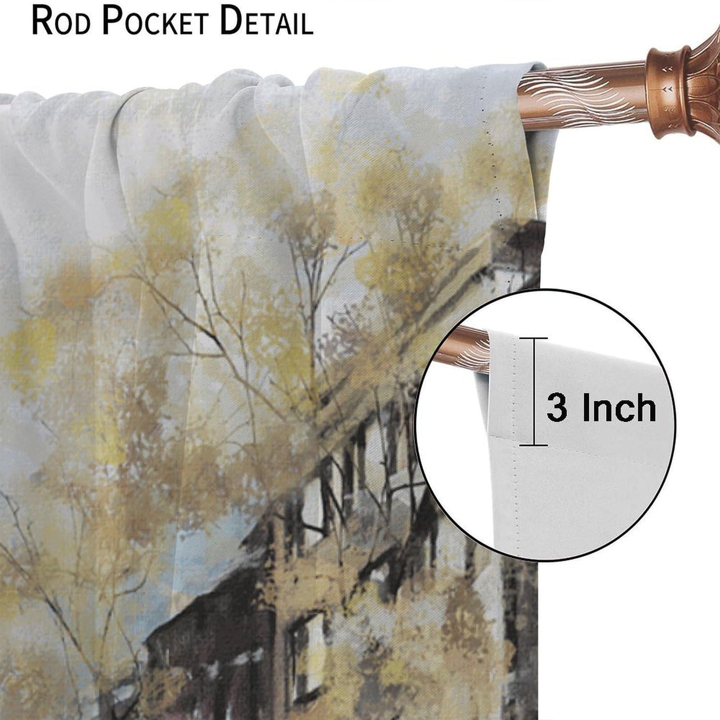 LOMADIA Eiffel Tower Curtain, Oil Painting Style, Yellow Paris Tower Couple Pattern Window Treatments 2 Panels Drapes for Bedroom Living Room Kitchen Decor 42x45in