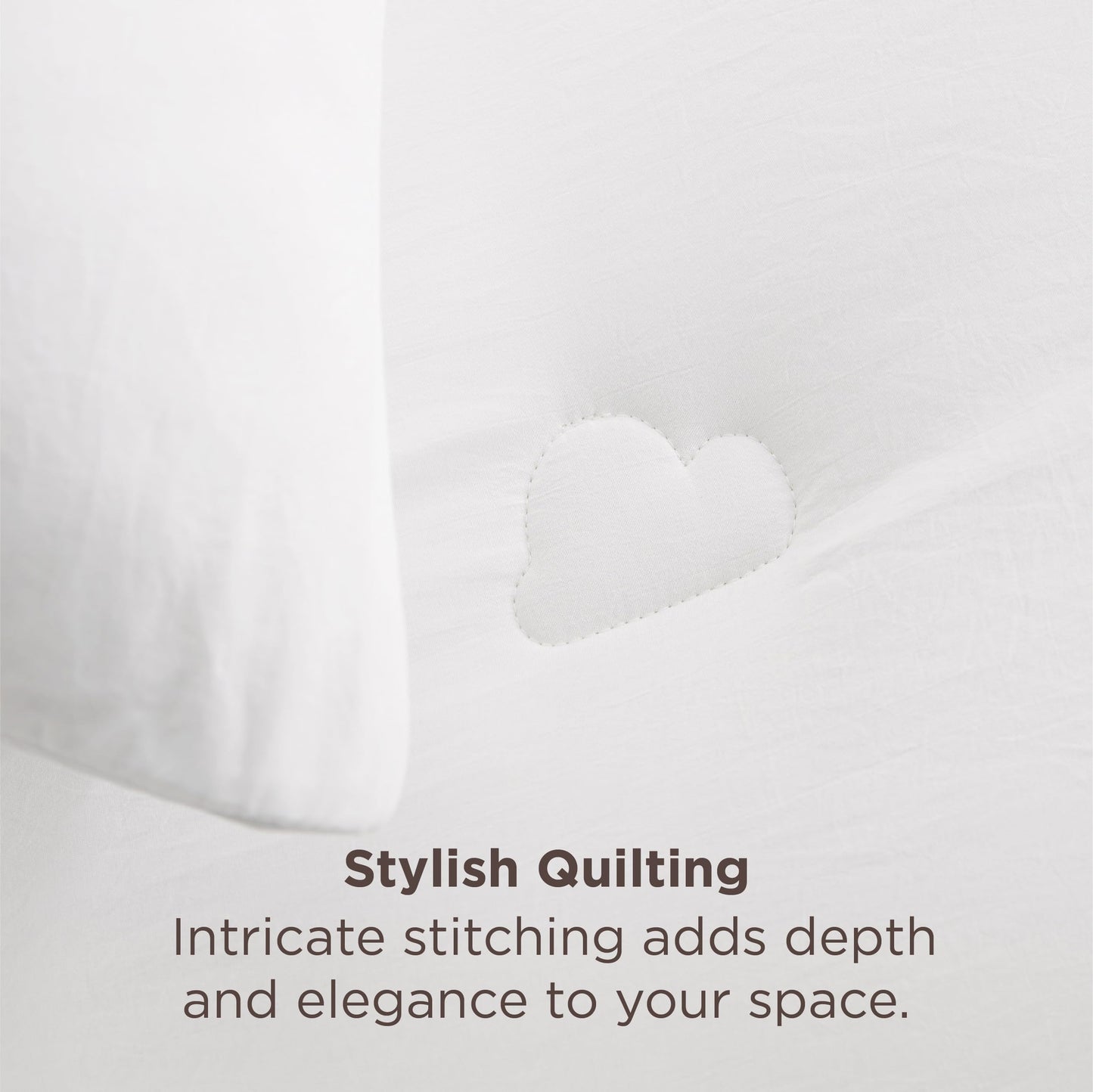 Bedsure Queen Comforter Set White, Soft Prewashed Queen Size Bedding, Quilted Comforter with Cloud Design, Down Alternative Comforter for All Seasons, 3 Pieces Bed Set with 2 Pillow Shams