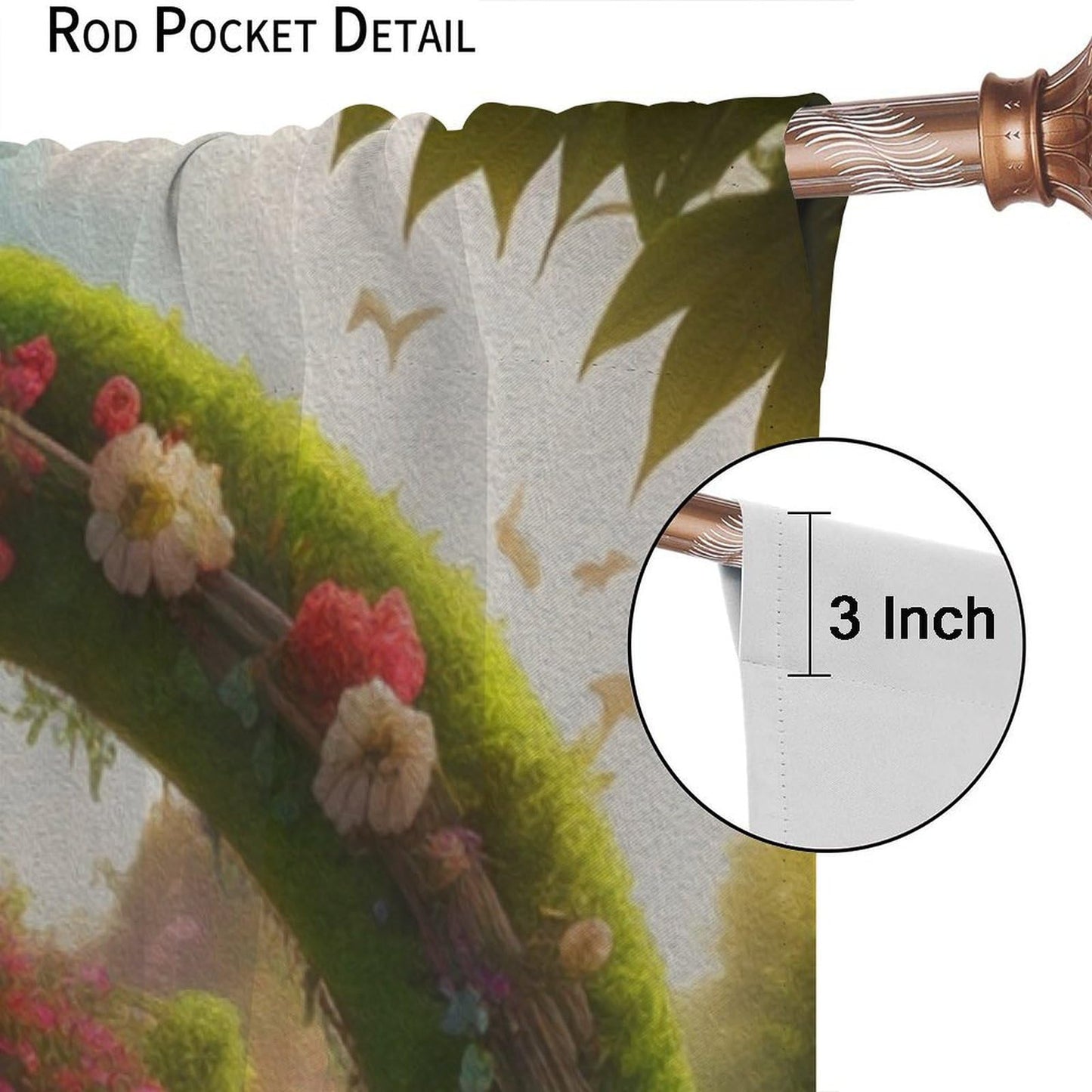 DDCBNS Fantasy Nature Windows Curtains,Magical Garden Fairytale Window Treatments for Bedroom Living Room Dreamland Landscape Flower Drapes 2 Panels Set,Total Size 42 x 45 Inch