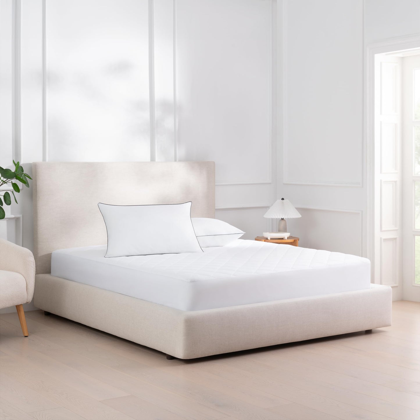 Arkwright Waterproof Mattress Pad Cover (Twin) 15 in. Drop, Quilted Mattress Protector Cover, Soft Polyester Microfiber, Deep Pockets, Machine Washable Mattress Topper, White