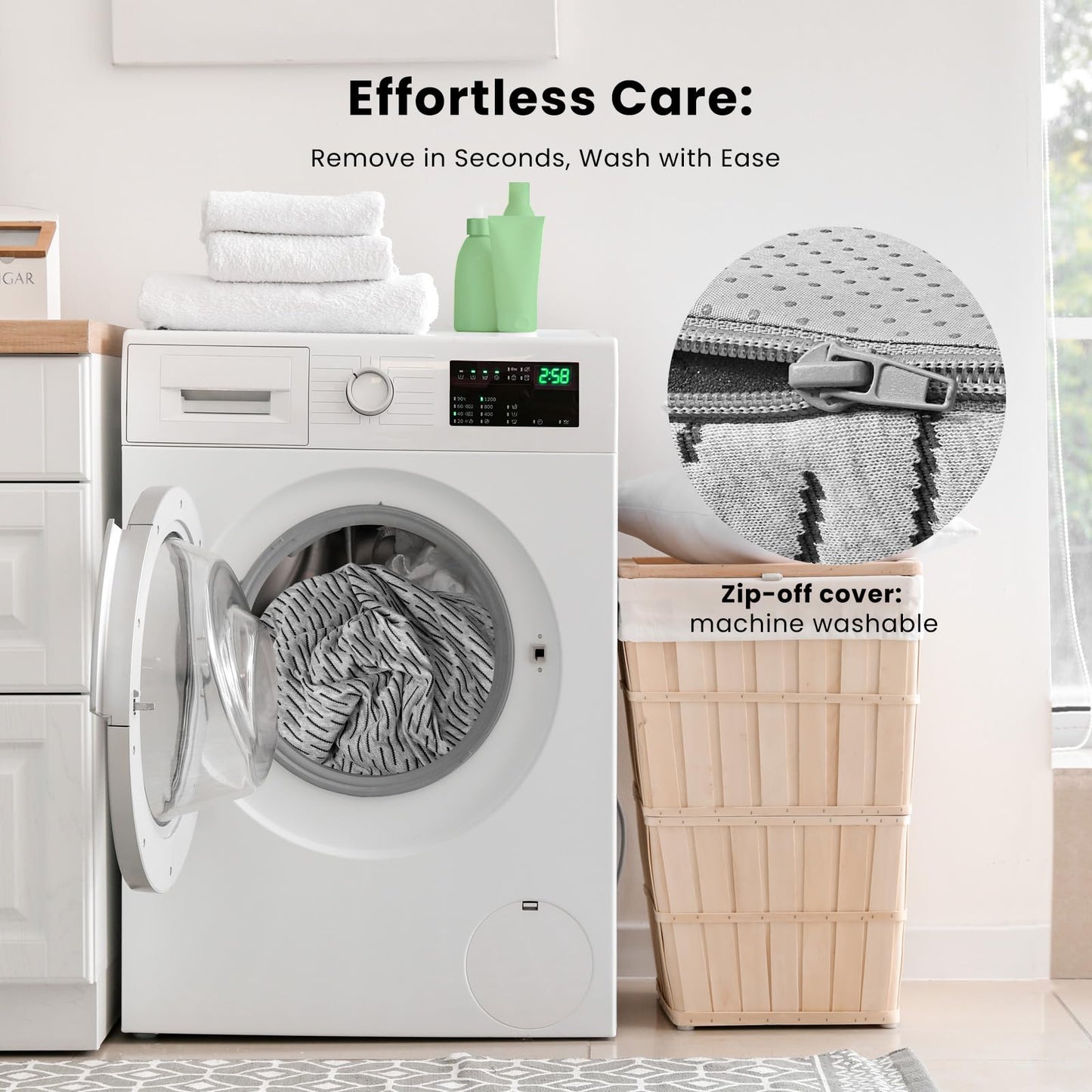 HOMRELEXA Firm Mattress Topper Queen Size 3 Inch, Cooling Gel & Bamboo Charcoal Memory Foam Mattress Topper for Back Pain Relief, Bamboo Dual-Layer Foam Bed Pad with Removable Cover