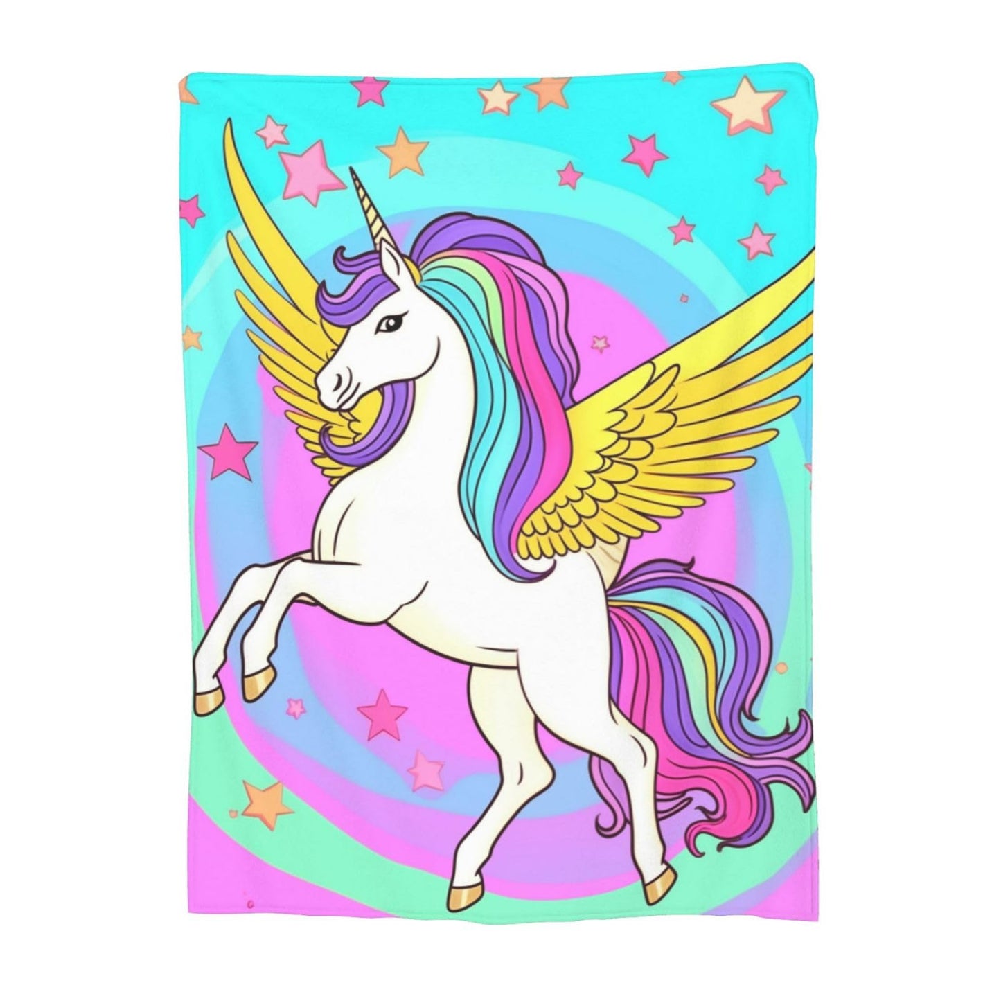 amepay Cute Unicorn Wings Blanket for Grils Pattern Print Flannel Throw Blankets for Home Couch Bed Sofa Soft Fuzzy Lightweight Decor Gifts 60x50 Inches