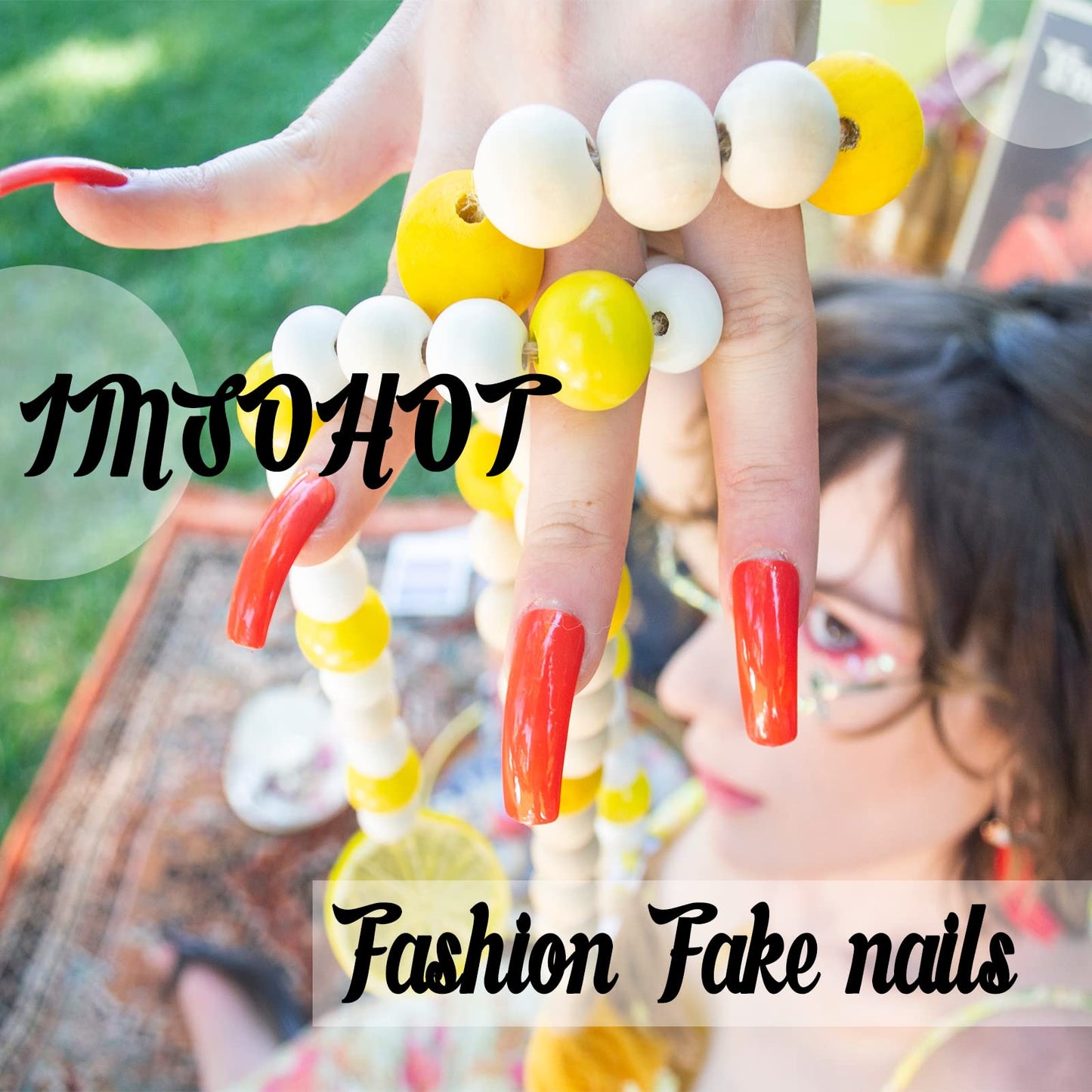 IMSOHOT Chrome Press on Nails Medium Almond Fake Nails with Pink Star Bow Designs Glossy Gel Handmade Acrylic Nail Supplies Full Cover Cute Artificial Glitter Stick on Nails