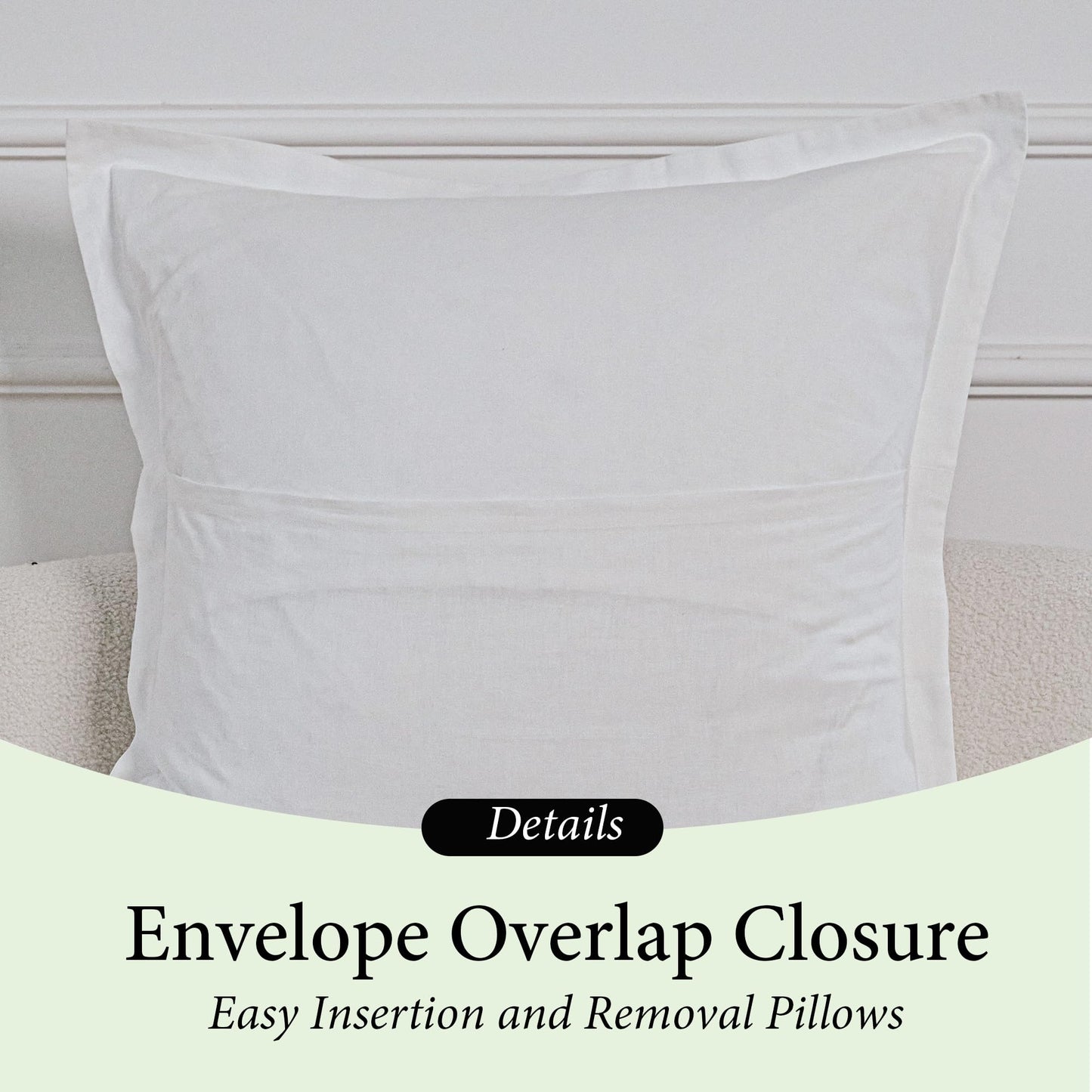 Simple&Opulence Linen Euro Sham Covers Set of 2, 26x26 Decorative Cotton Flax Blend Throw Pillow Cover Farmhouse Pillow Shams for Chair Couch Sofa Bedroom Living Room Home Decor, White