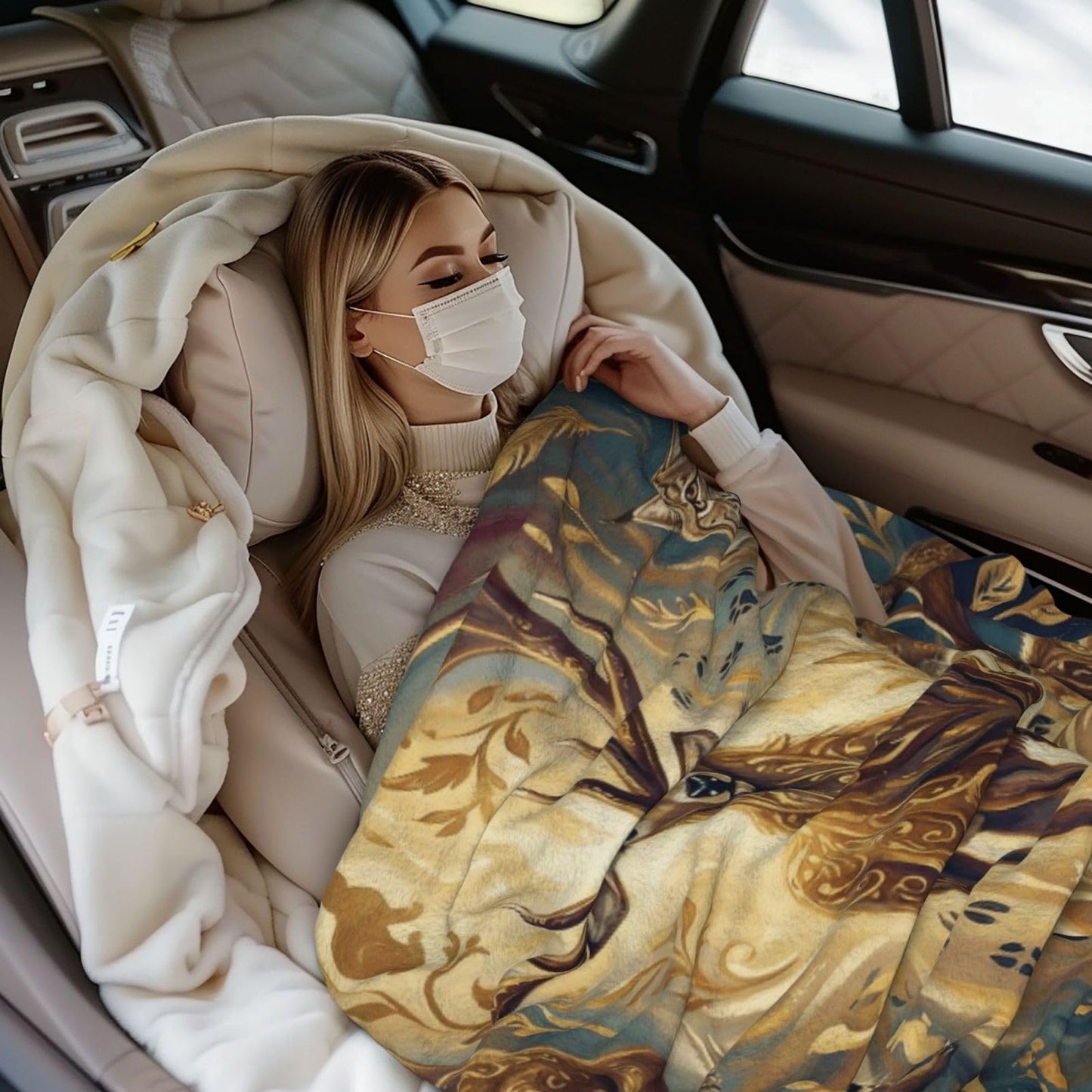Gbuzozie Deer Owl Eagle Rabbit Wolf and Tiger Wild Animals Fleece Blanket Lightweight Elk Hunting Gifts Throw Blanket for Sofa Couch Bed Camping Travel - Super Soft Cozy Microfiber Blanket 60"X50"