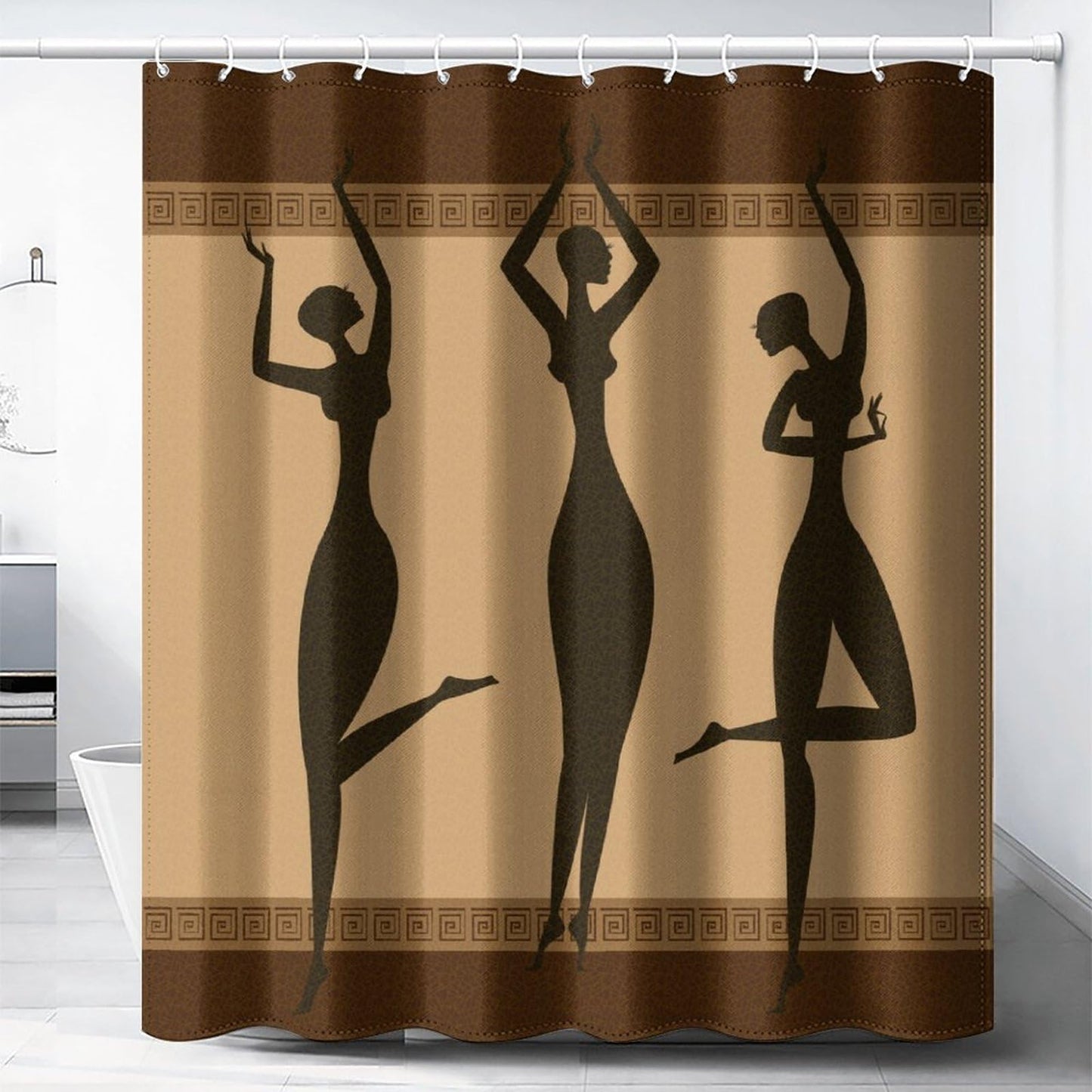 DDCBNS Africa Woman Shower Curtain Retro Style Graces Girls Silhouette Shower Curtain for Bathroom Decor Fabric Waterproof Upholstery Hook 66x72 Inches