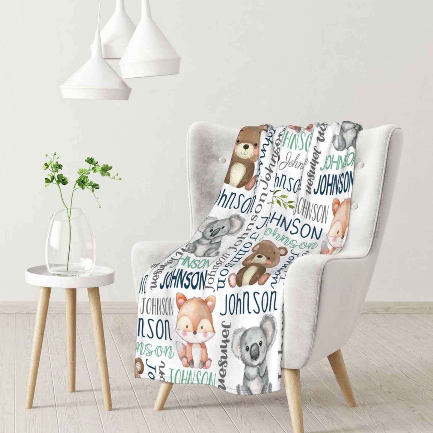 PUREFLY Personalized Baby Blanket - Custom Name Blanket for Girls & Boys, Super Soft Plush Fleece