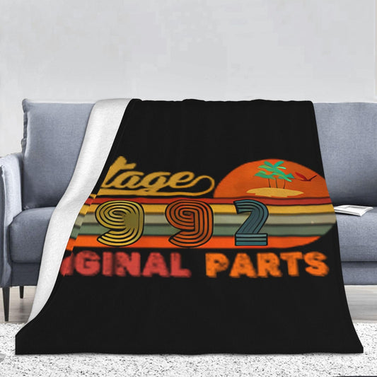 Vintage 1992 Original Parts Throw Blankets Vintage for Bed & Couch Warm Winter Style - Lightweight Cozy Stylish Blanket for All Seasons