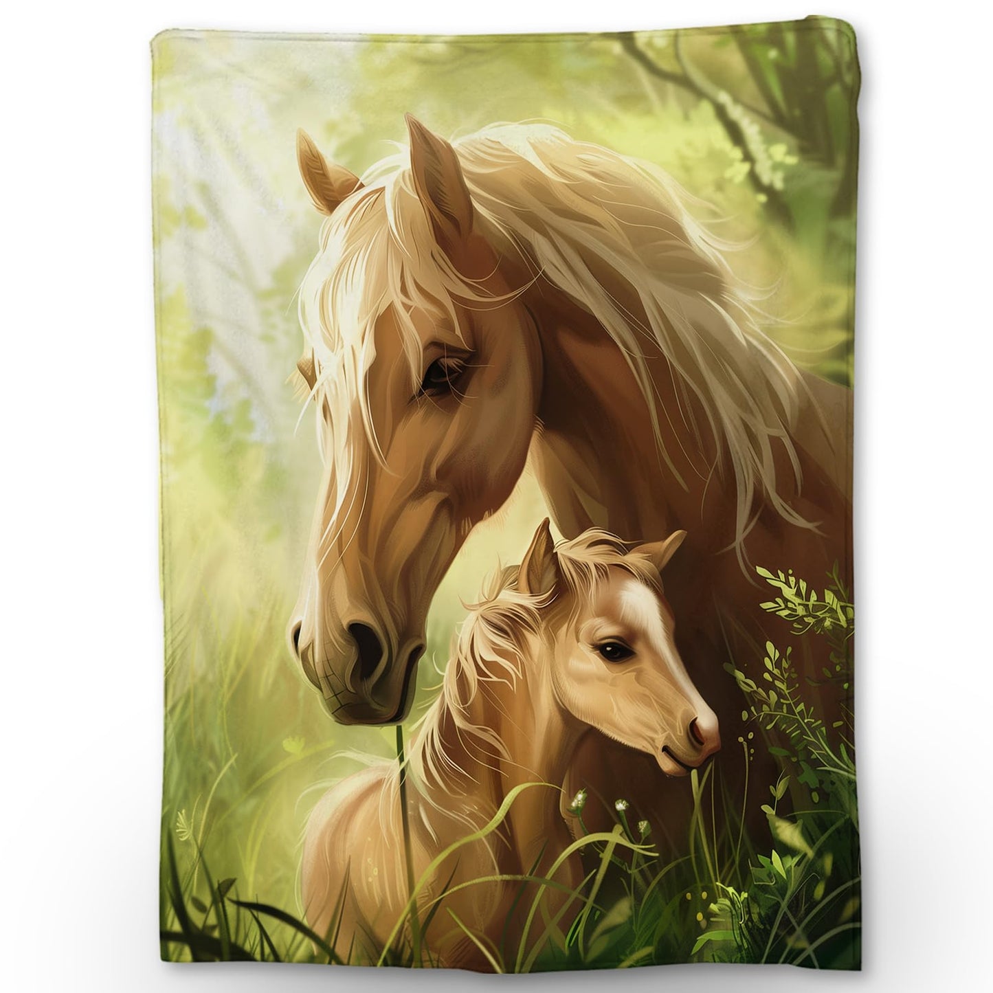Ti Caldi Cute Horse Blanket, Soft Warm Lightweight Animal Flannel Throw Blanket for Couch, Bed, Travel & Outdoor, Cozy Fluffy Fuzzy Blankets for Women Boys Girls, Home Decor 60×50 in