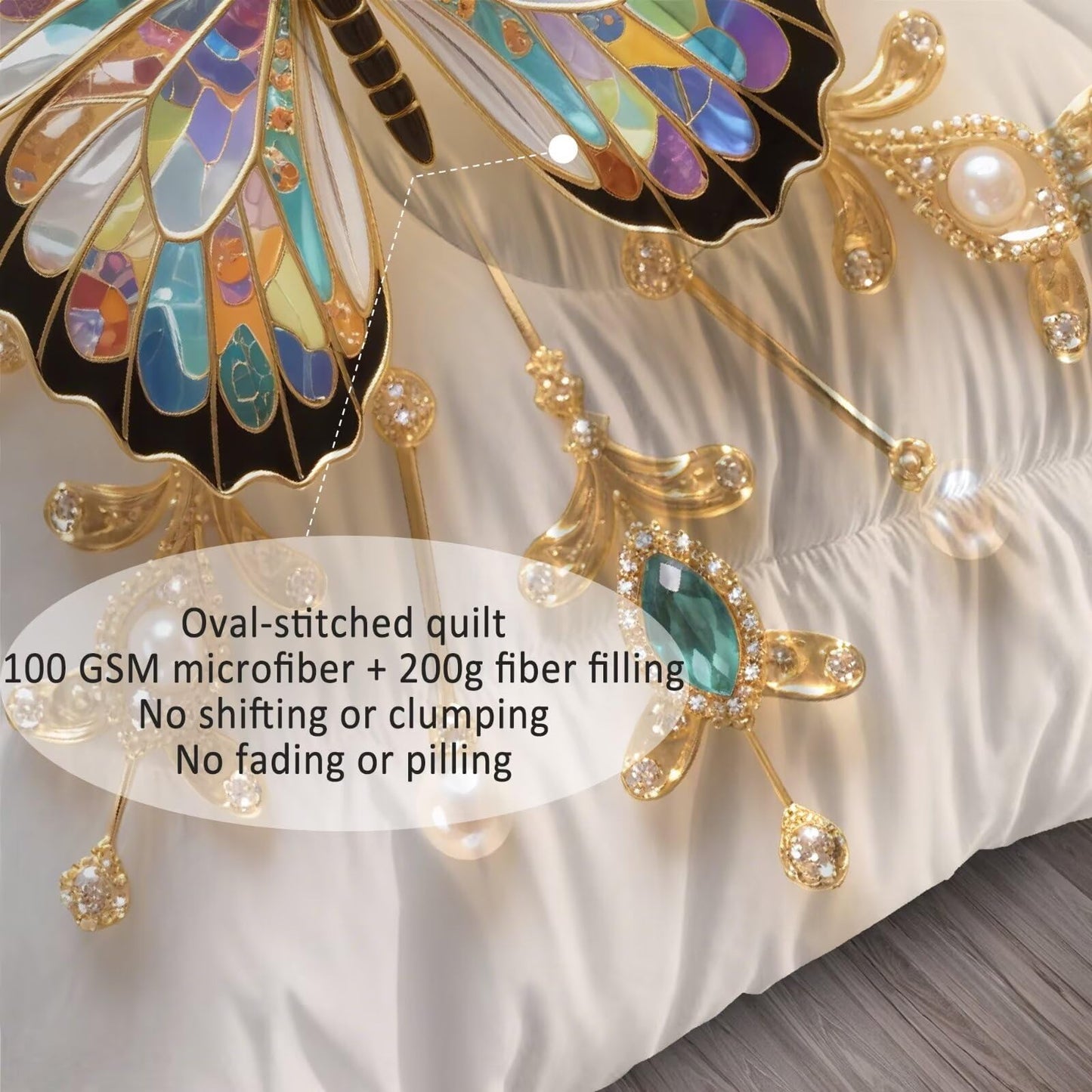 DJNEAR Black and Gold Butterfly Comforter Set Twin Size Animal Bedding Sets for Girls Kids Teen Women Bedroom Cute Diamond Butterflies Quilt Room Decor 1 Comforter 1 Pillowcase