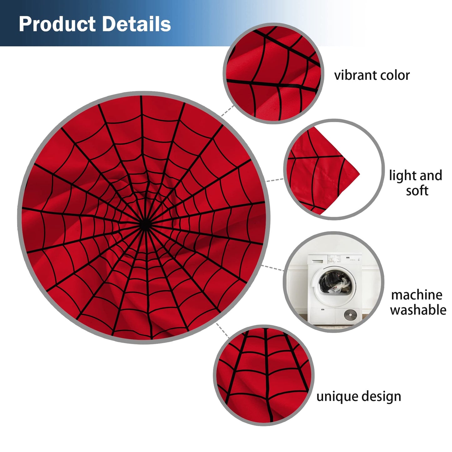 Yilinata Superhero Window Curtains for Kids Boys Girls Red Spider Web Baby Living Room Bedroom Nursery Toddler Home Rod Pocket Drapes Party Decor Durable Fabric 82 in x 84 in