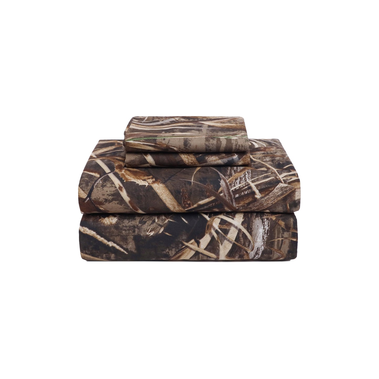 VISI-ONE Realtree Max-5 Queen Camo 4 Piece Sheet Set – Lightweight, Cooling, Wrinkle-Free Microfiber 13" Deep Pocket Sheets, Unisex Rustic Western Farmhouse Style Made to Complement All Living Spaces