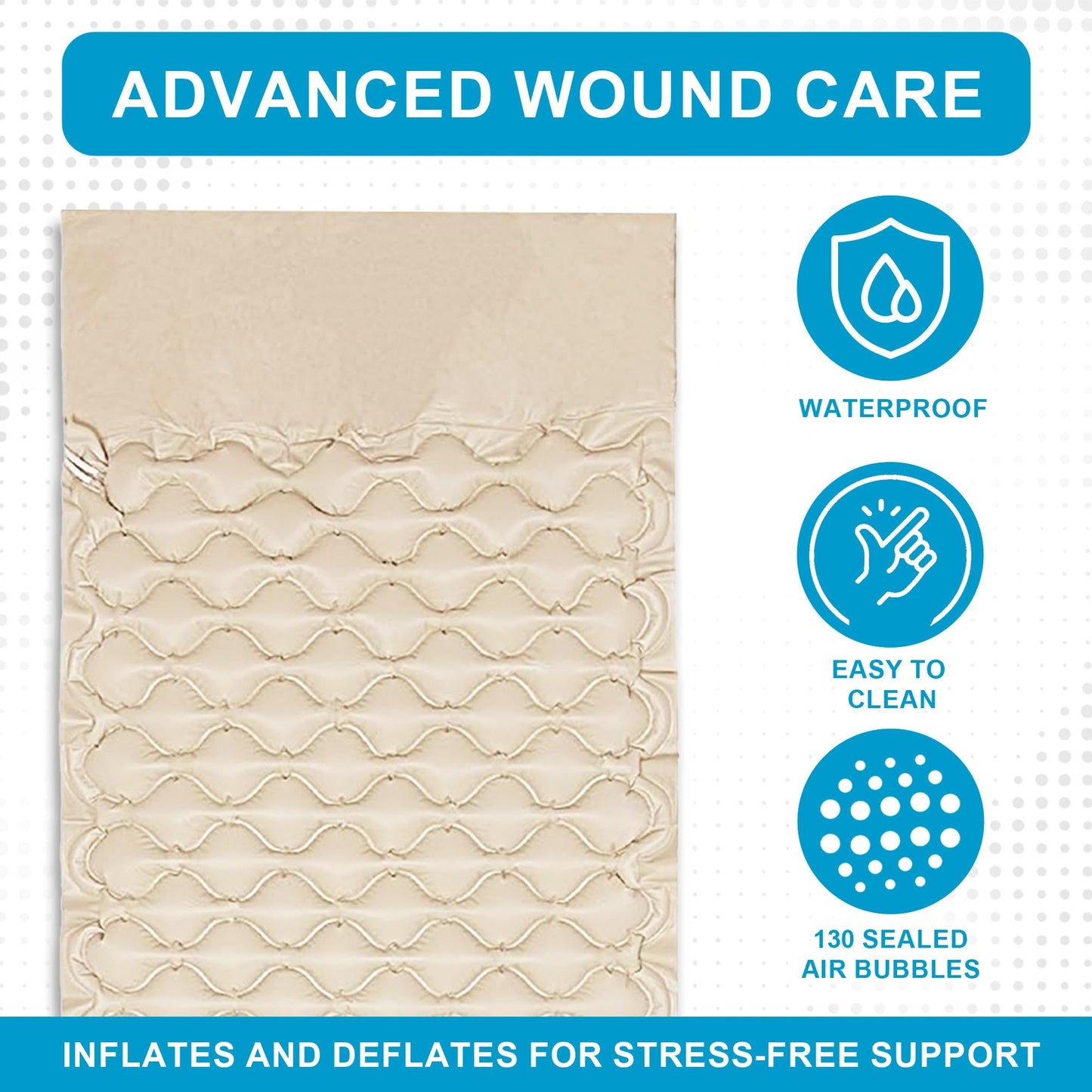 MedVance Premium Alternating Air Pressure Mattress Pad with Ultra Quiet Alternating Pump, Hospital Bed Mattress Topper, Mattress Topper for Hospital Bed, Bed Sore Prevention