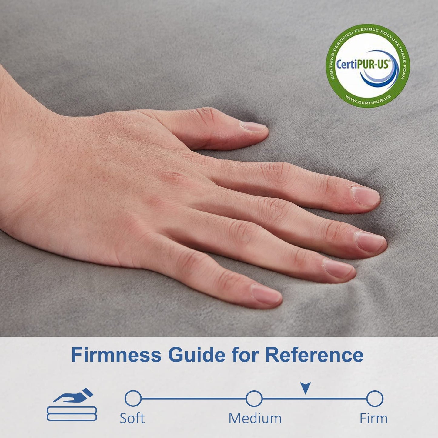 SINWEEK 3.95" Full Memory Foam Folding Topper with Storage Bag - Foldable Trifold Floor Mat Topper, CertiPUR-US Certified Guest Sleeping Pad, Machine Washable Cover