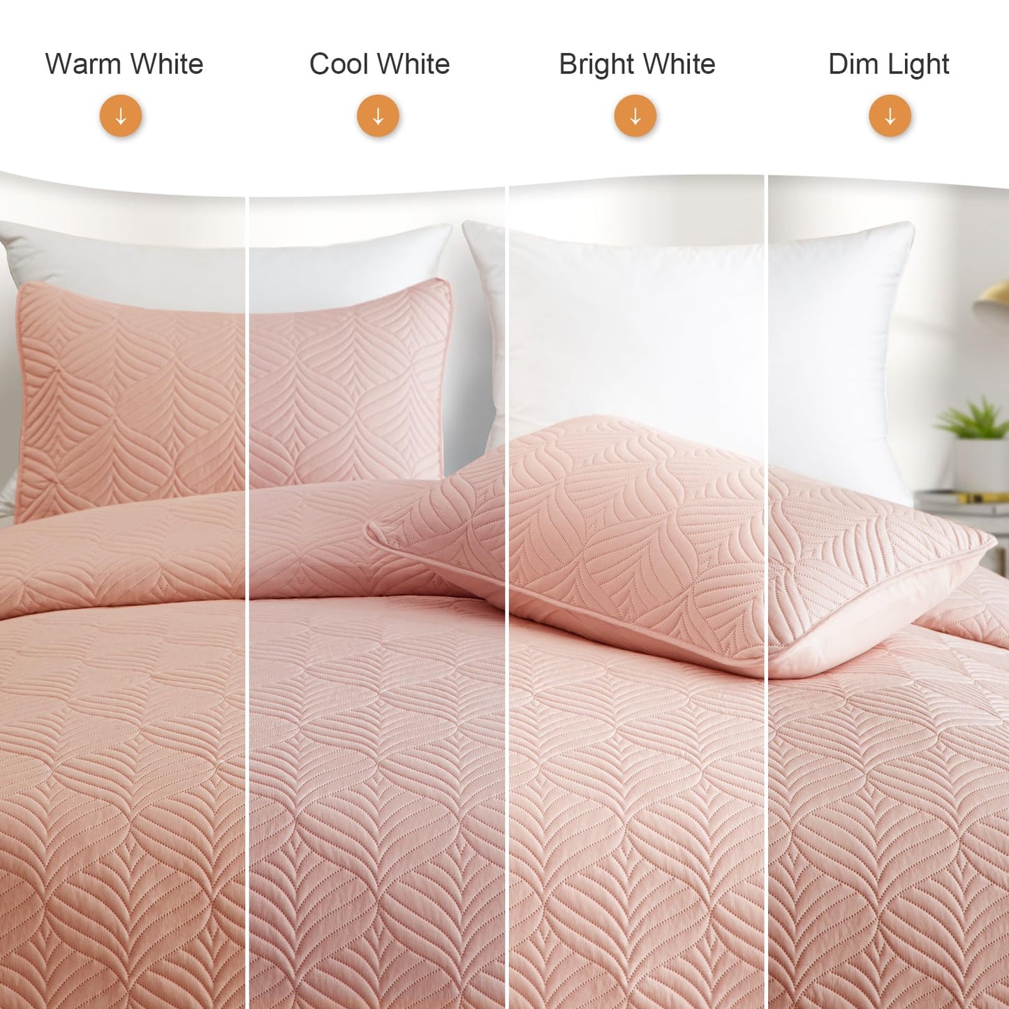 Whale Flotilla Extra Soft Full Queen Quilt Bedding Set, Lightweight Blush Pink Bedspreads Quilts Queen Size with Modern Pattern, Reversible 3-Piece Coverlet with 2 Pillow Shames for All Seasons