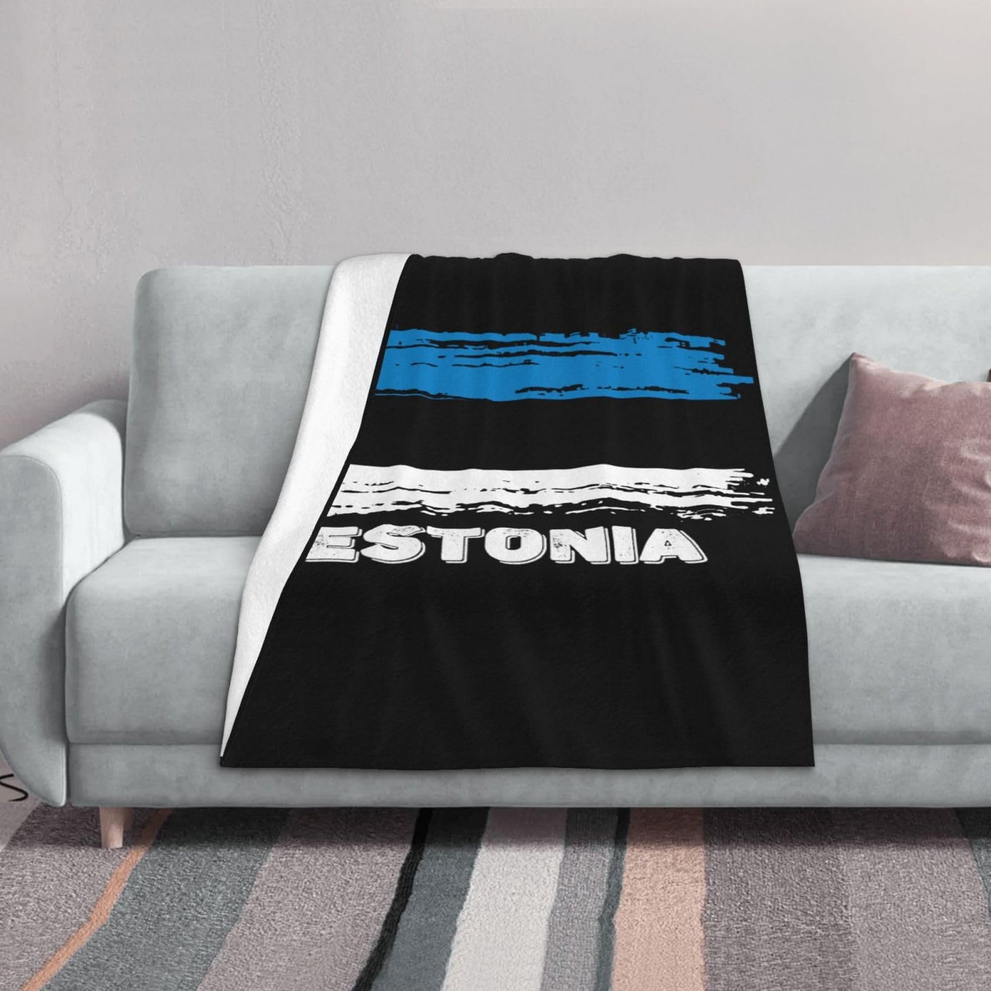 Estonia Flag Throw Blanket Lightweight Flannel Fleece Blankets Warm and Cozy Throws for Winter Bedding and Couch 30x50 Inches Thick