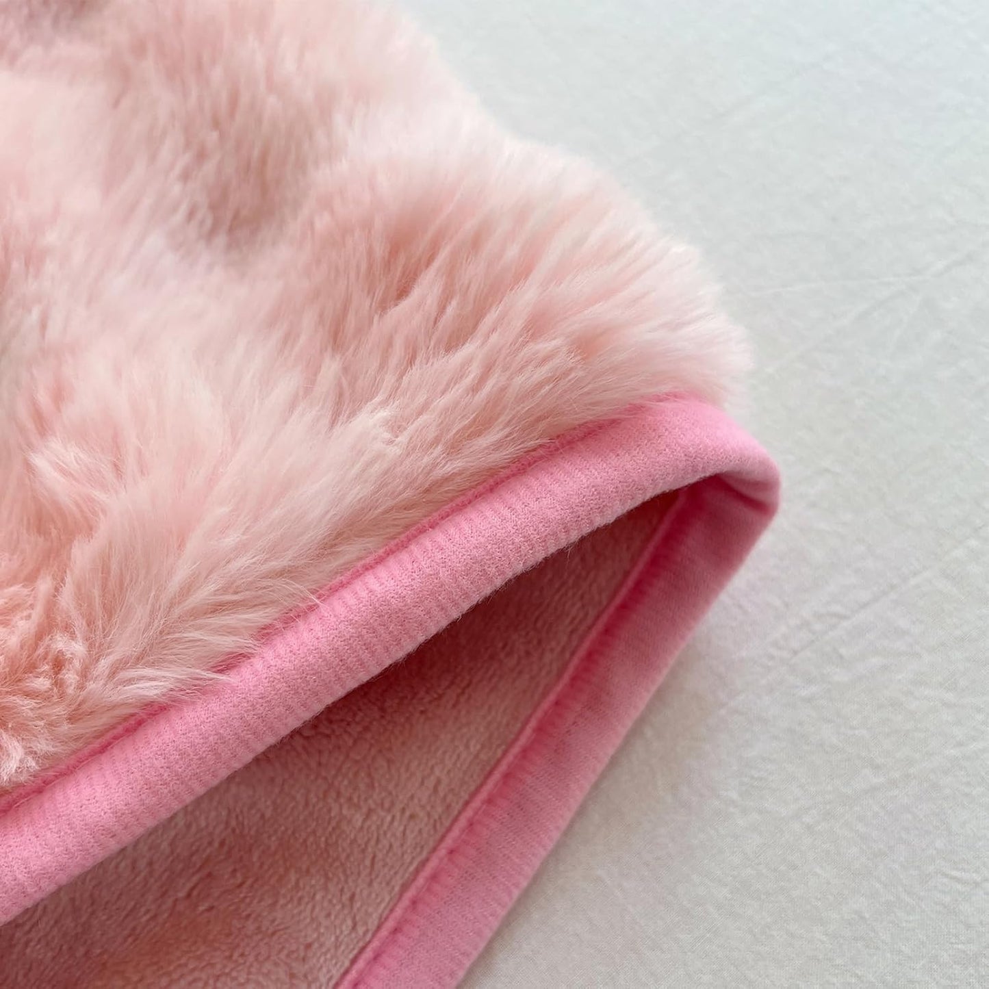 Plush Shaggy Fitted Sheet Full Size-Velvet Fitted Sheet Faux Fur Bottom Sheet with 15" Deep Pocket, Flannel Warm Tie Dyed Mattress Cover,No Pillowcases,Pink