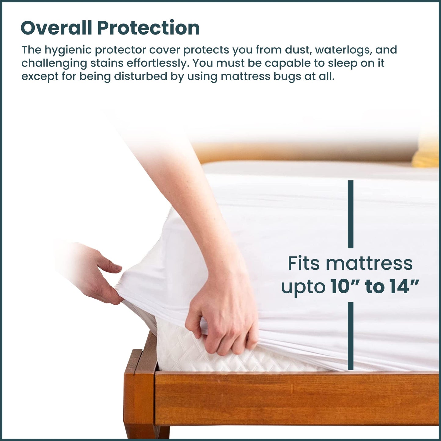 Greaton, 10 to 14 Inch Ultra Soft-Premium Zippered Mattress Protector Cover, Water Resistant, Breathable and noiseless, Twin, White