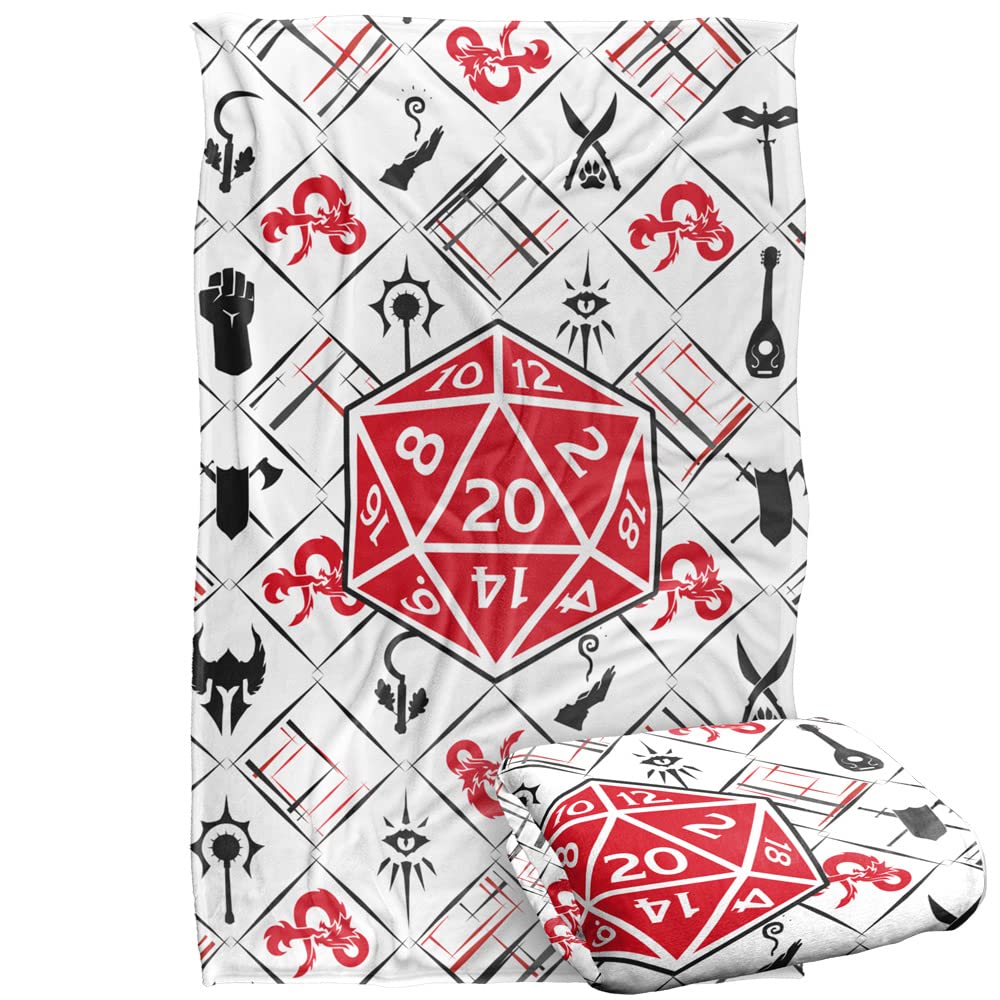 Dungeons and Dragons D20 Pattern Silky Touch Super Soft Throw Blanket 36" x 58"