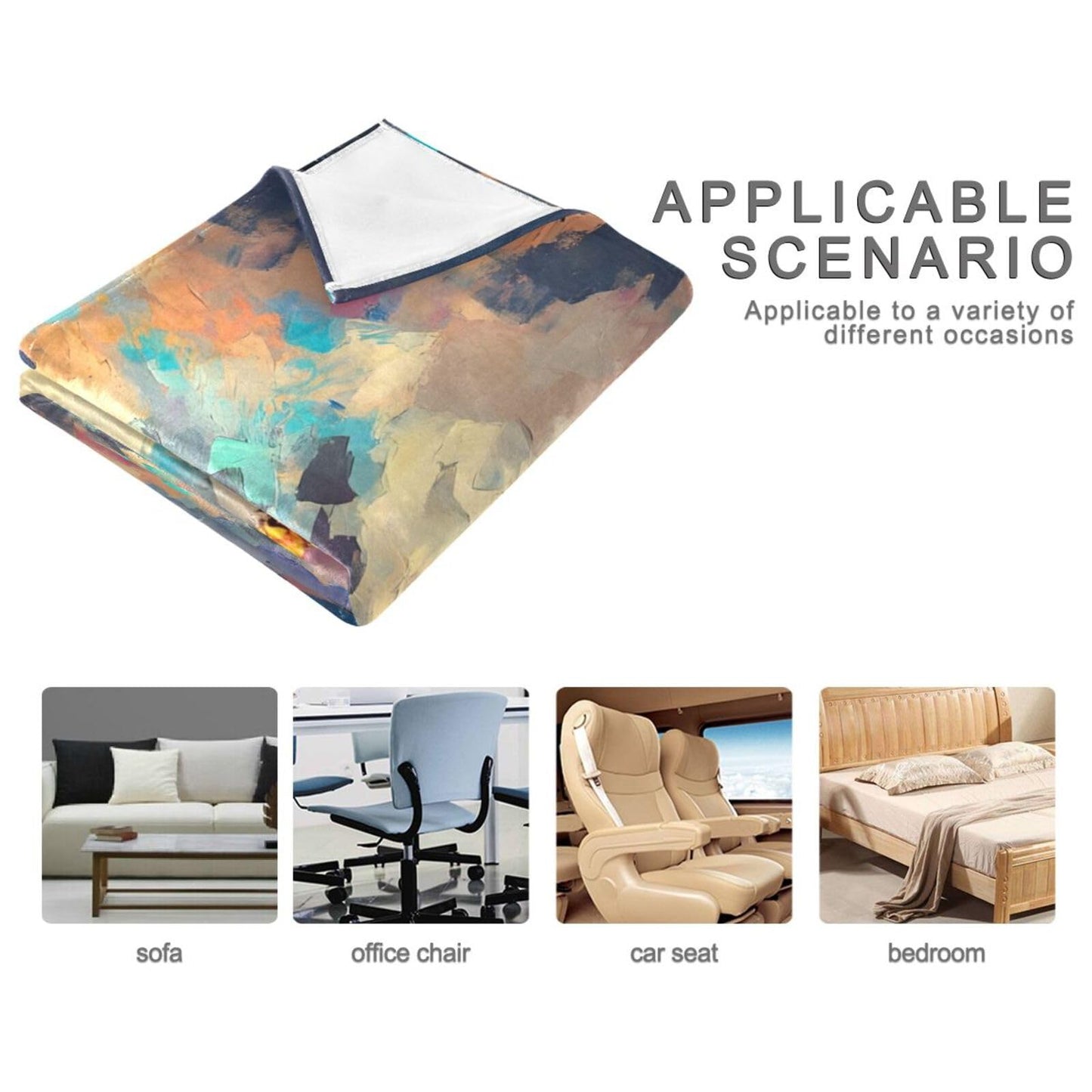 AIXIWAWA Throw Blanket-Painting City Print for Couch, Warm Soft 50×60 inches Lightweight Fleece for Bed Sofa All Season