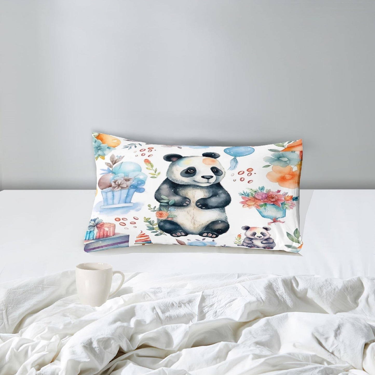 Panda Comforter Set Twin Size - Bedding for Boys Girls, Cute Cartoon Print Comfort Set for Kids Teens, 1 Comforter + 1 Pillowcase