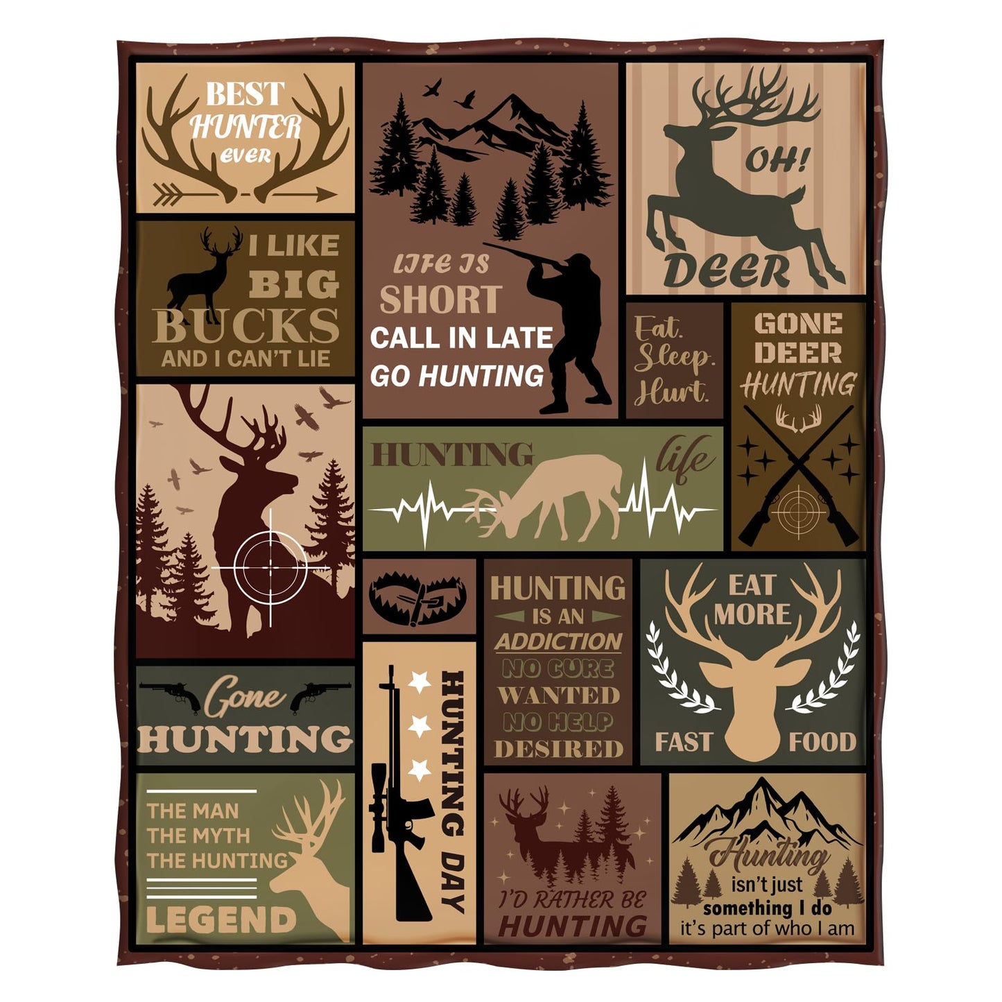 Levens Hunting Gifts for Men, Hunter Camo Throw Blanket Gifts for Hunters Dad Husband 50"x60", Deer Hunting Lovers Gift, Hunting Deer Forest for Couch Bed Sofa Travelling, Birthday Christmas Idea