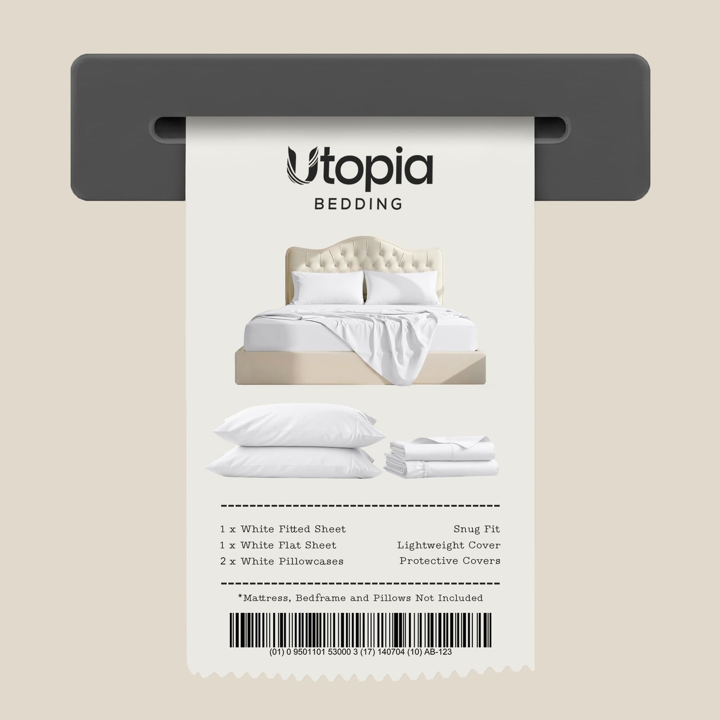 Utopia Bedding King Size Sheet Set – 4 Piece Bed Sheets, Soft and Breathable Microfiber, Includes 1 Fitted Sheet, 1 Flat Sheet and 2 Pillowcases – Oeko Tex (White)